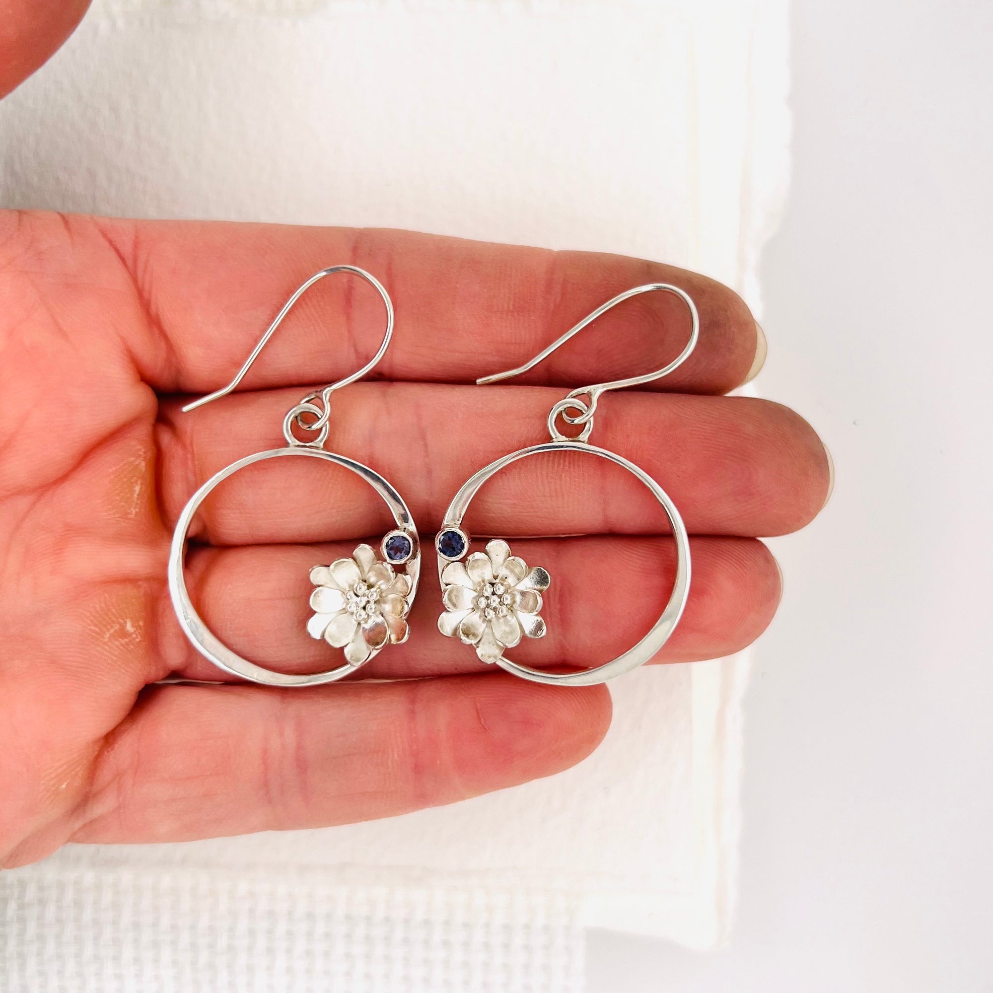 Floral Hoop Earrings