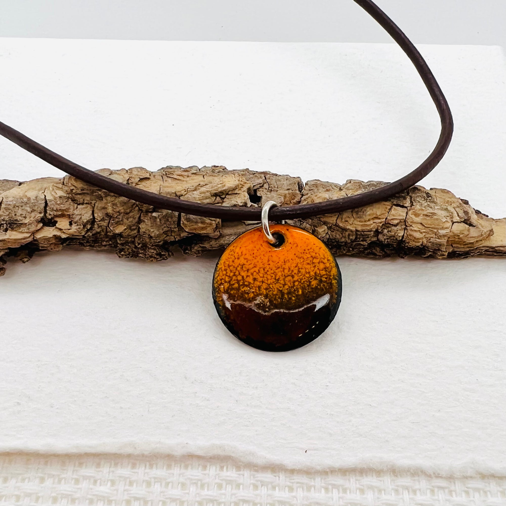 Copper Brown and Orange Pendant