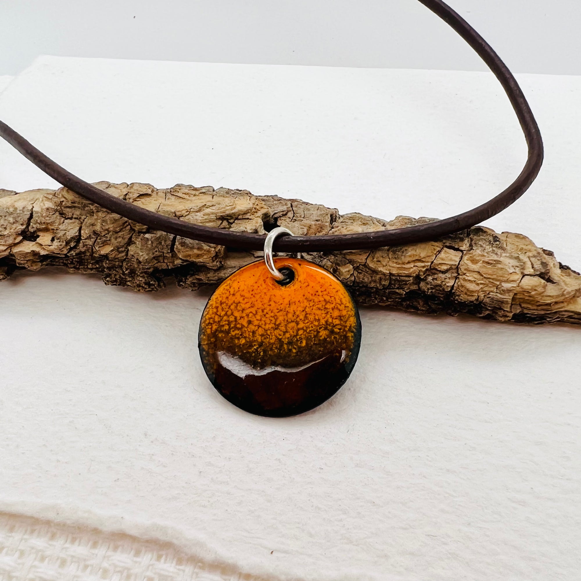 Copper Brown and Orange Pendant
