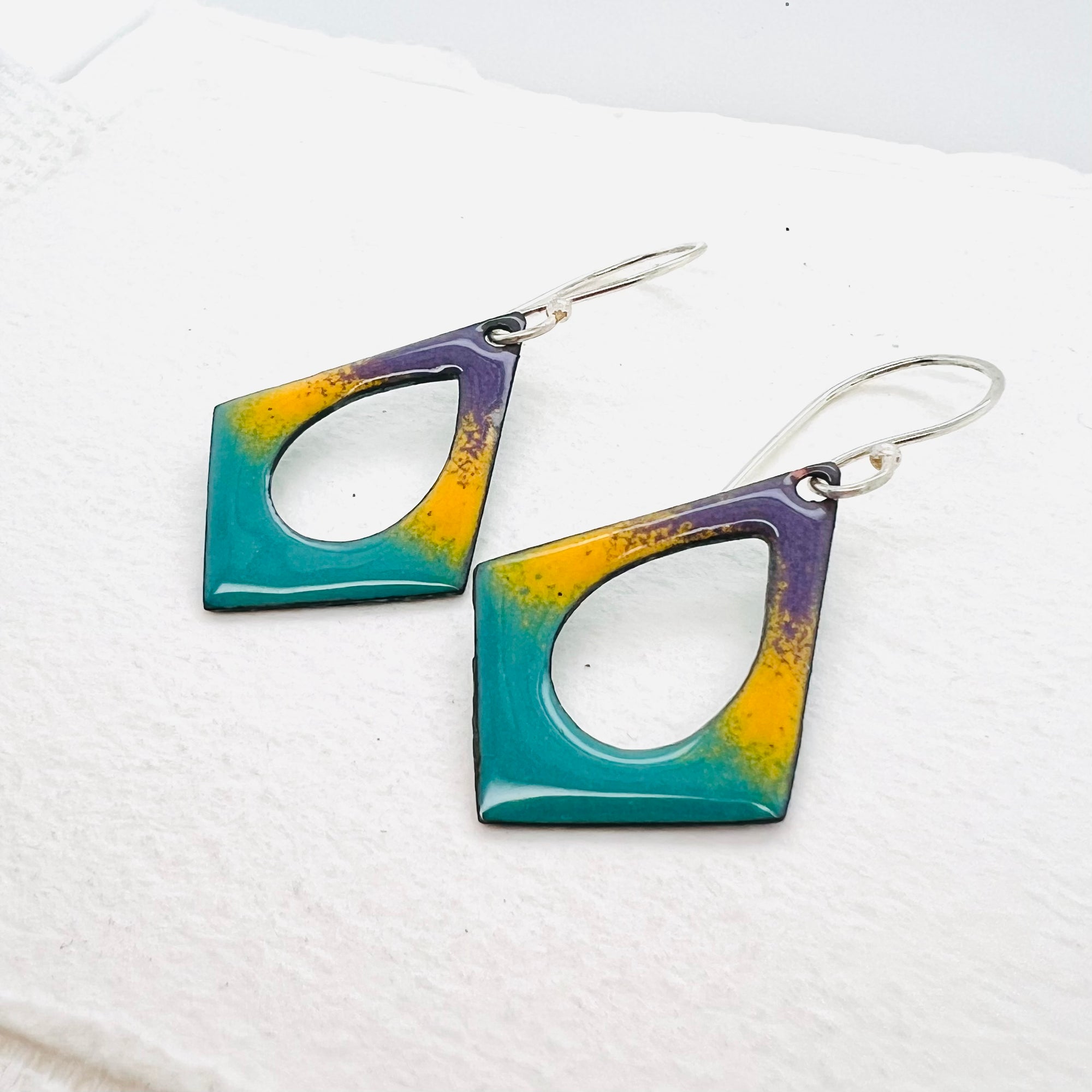 Geometric Bright Enamel Earrings