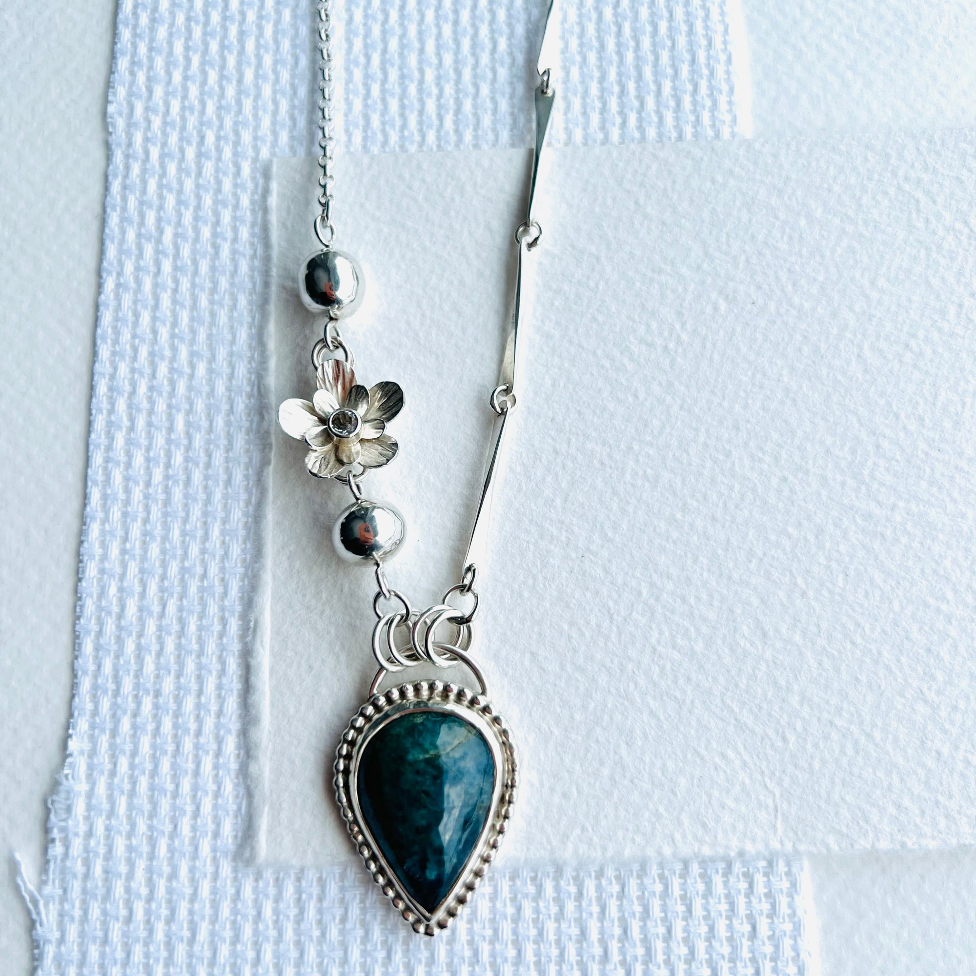 Aquamarine Floral Necklace