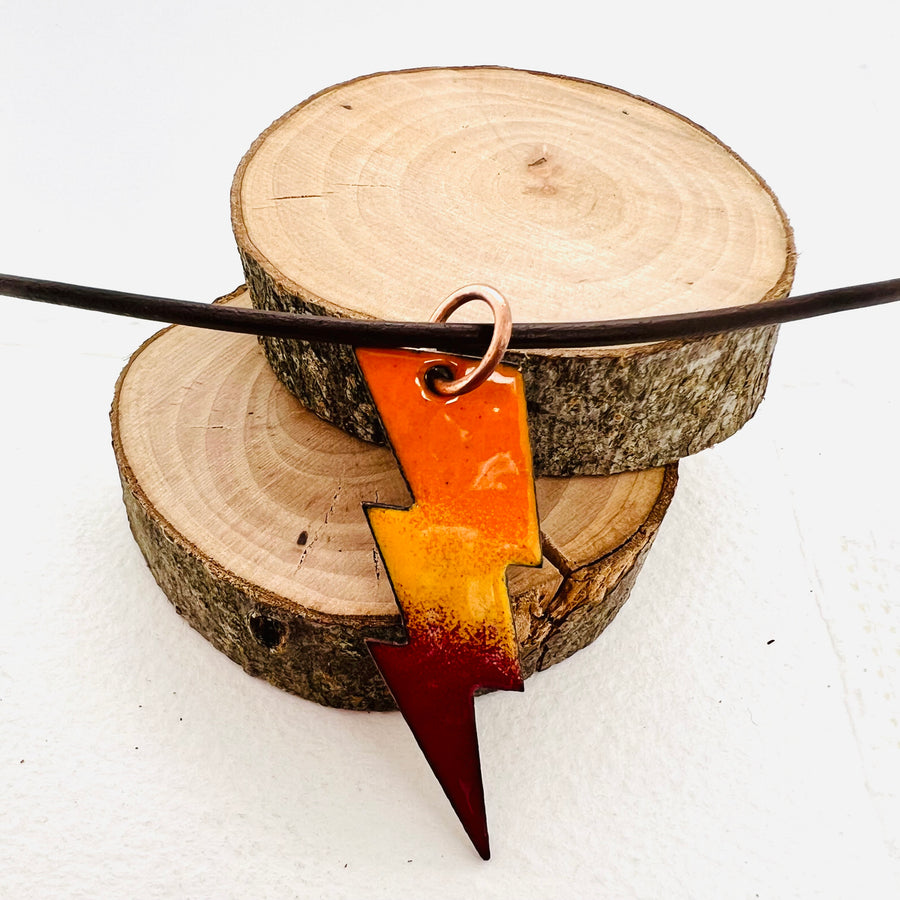 Lightening Bolt Enamel Pendant