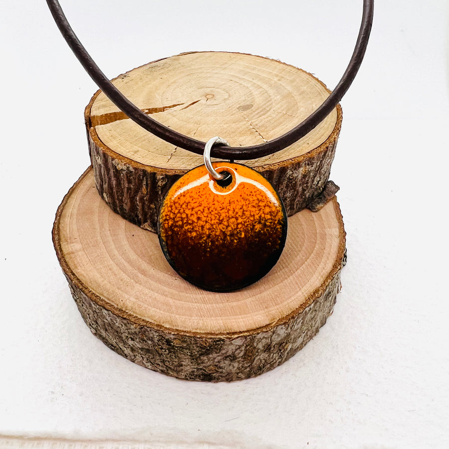 Copper Brown and Orange Pendant