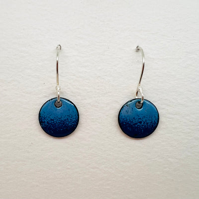 Blue Enamelled Copper Earrings