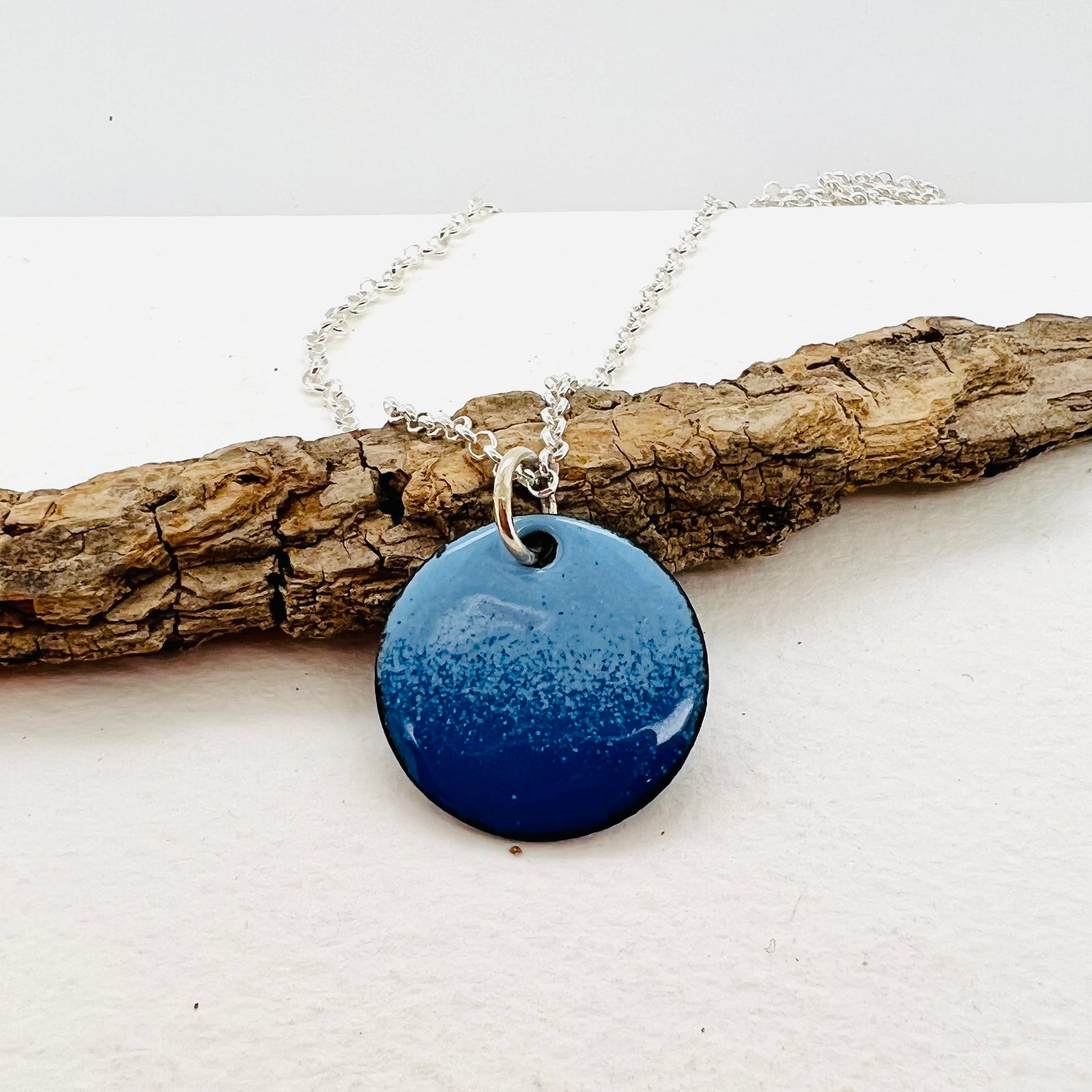 Copper Enamelled Blue Pendant