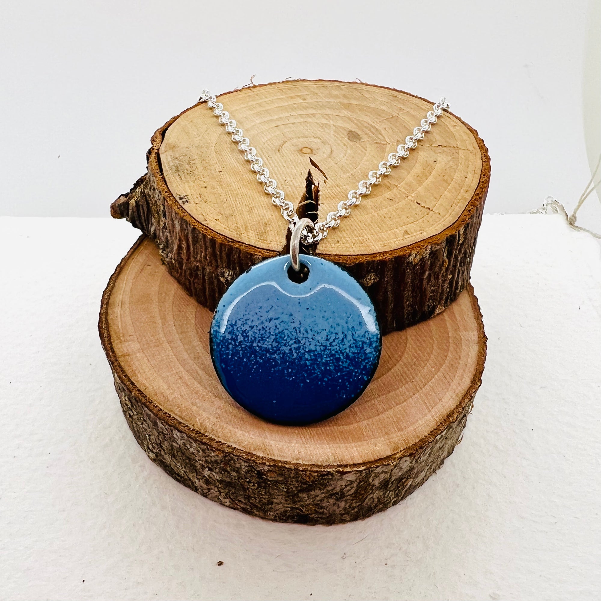 Copper Enamelled Blue Pendant