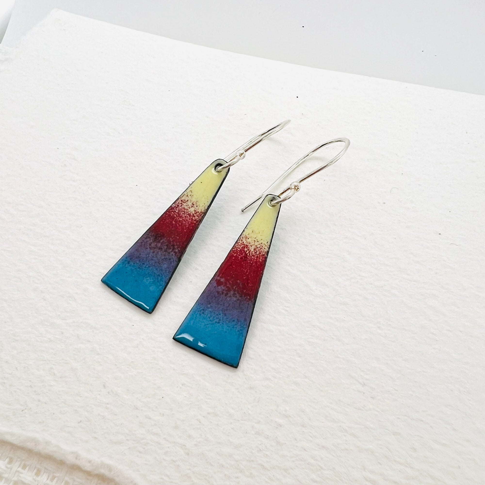 Colour Block Enamel Earrings