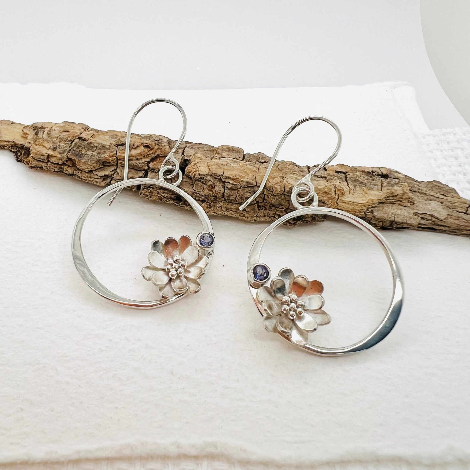 Floral Hoop Earrings