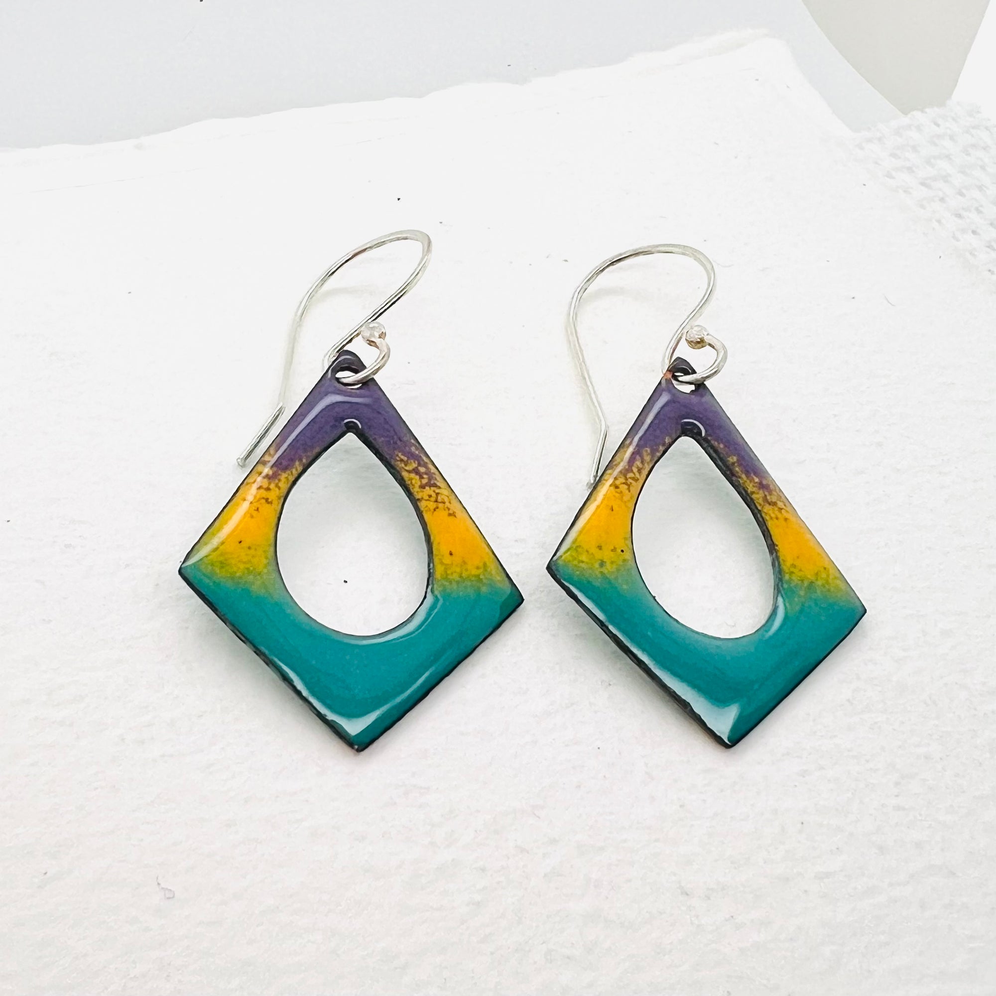 Geometric Bright Enamel Earrings
