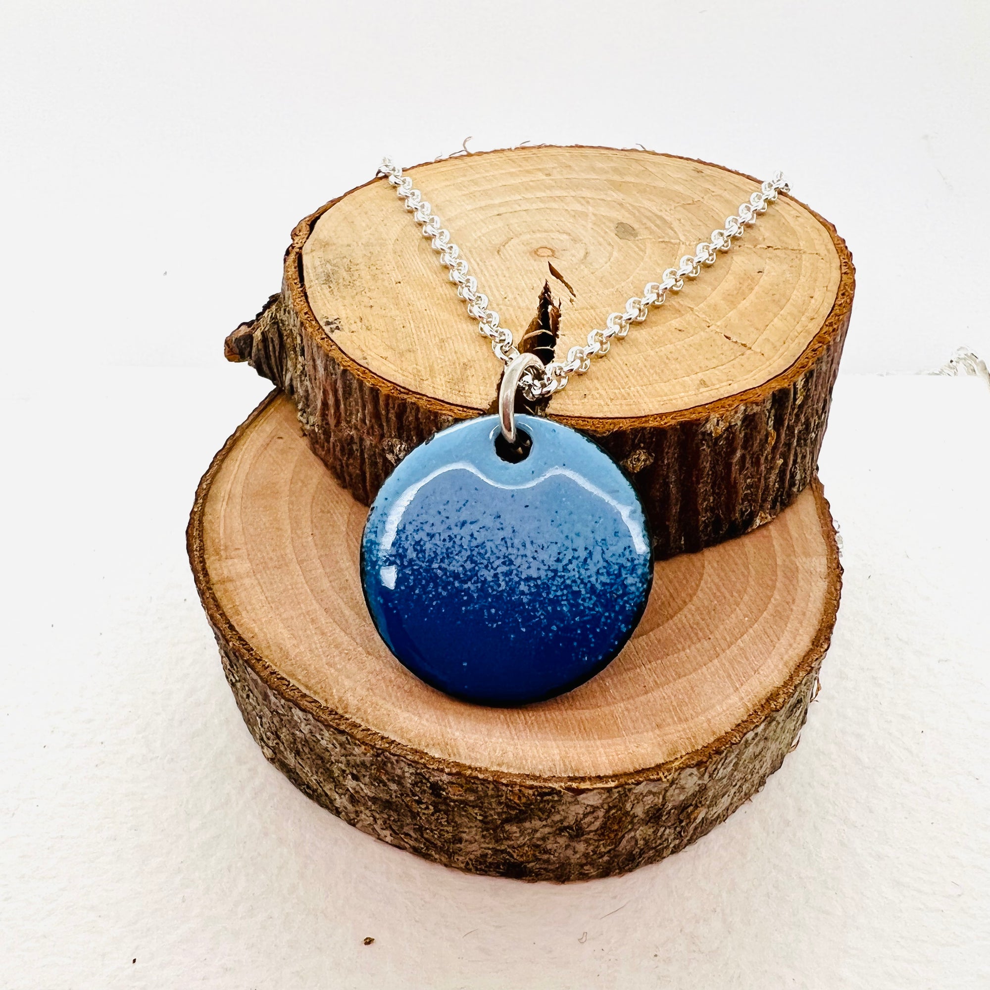 Copper Enamelled Blue Pendant