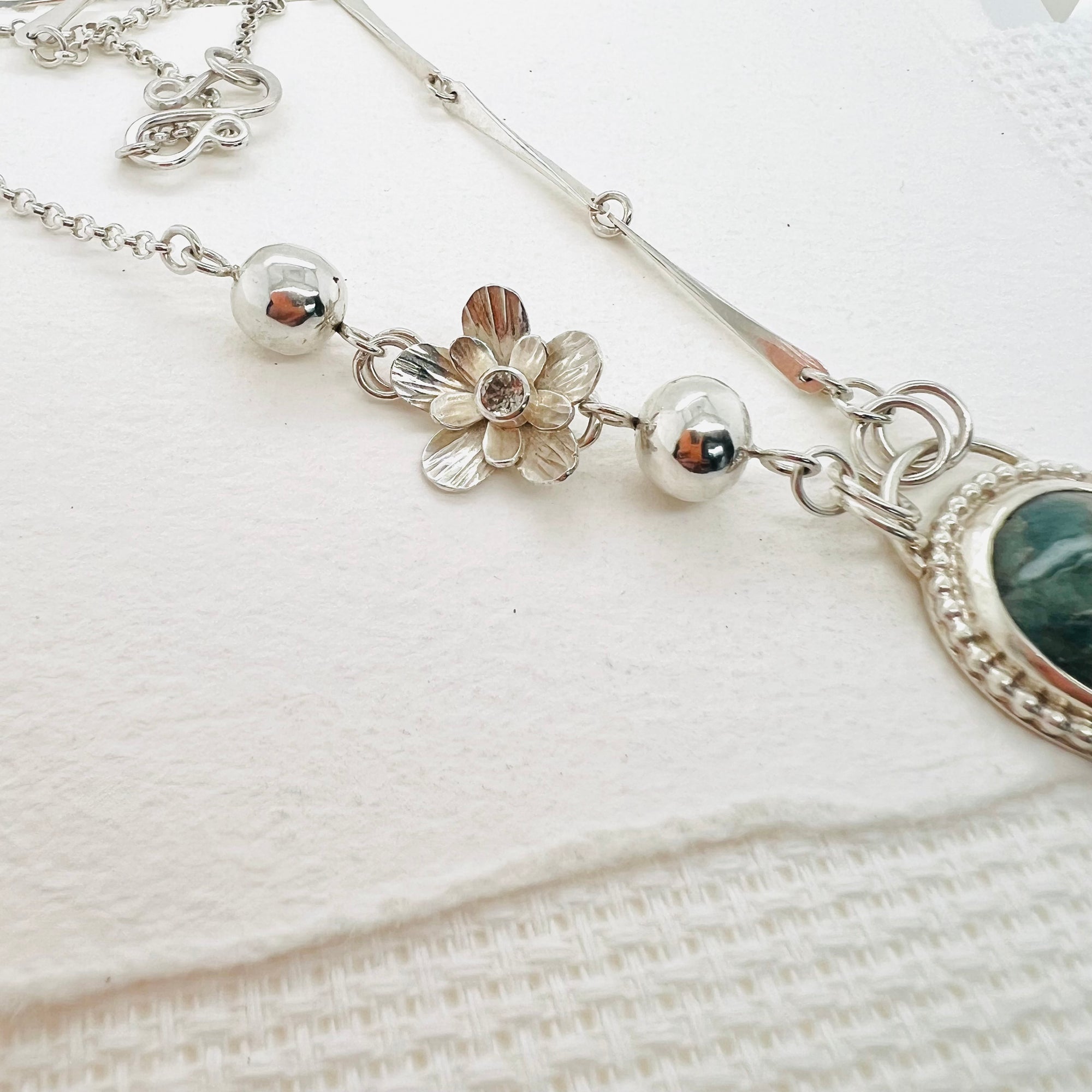 Aquamarine Floral Necklace