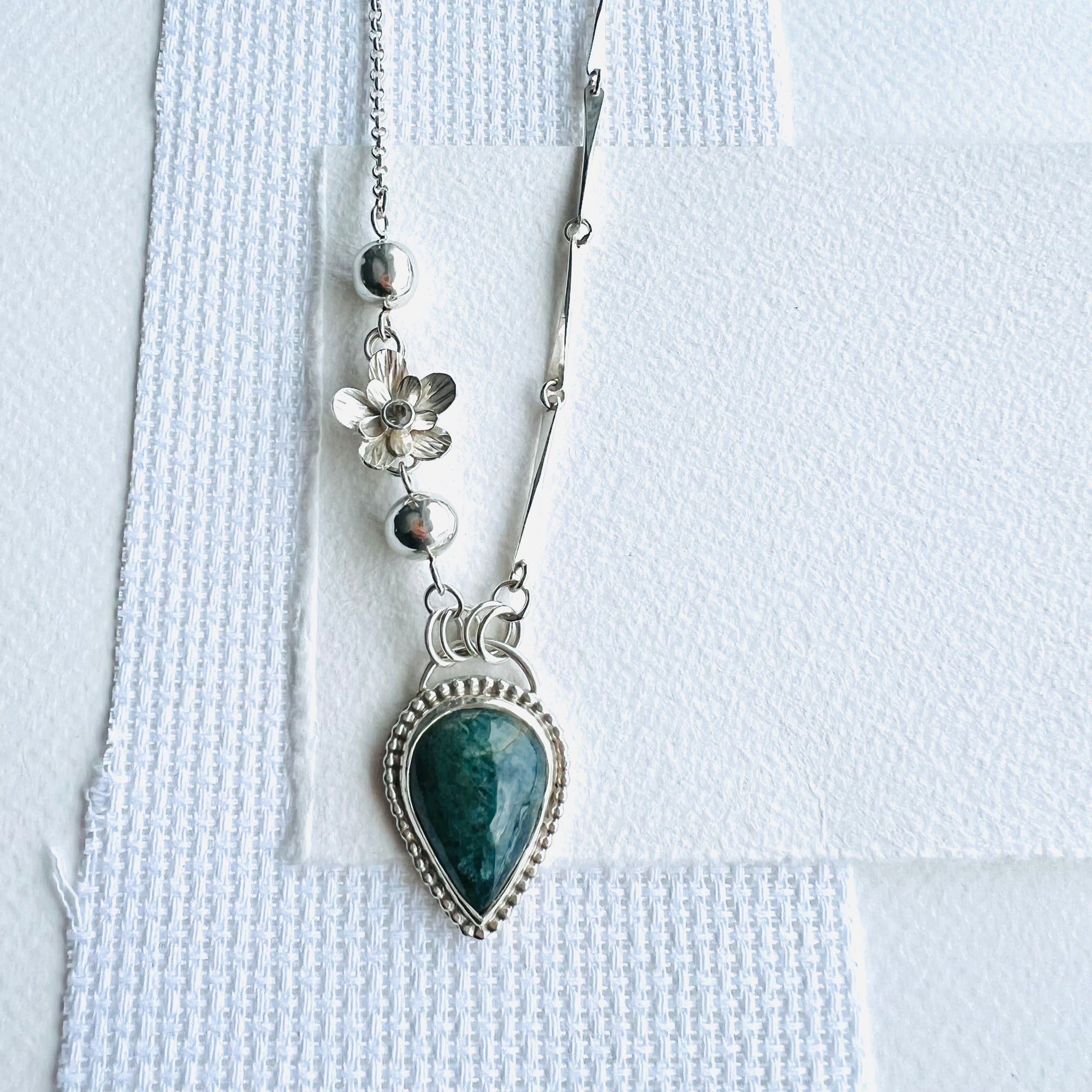 Aquamarine Floral Necklace