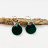 Enamelled Silver Texture Round Earrings