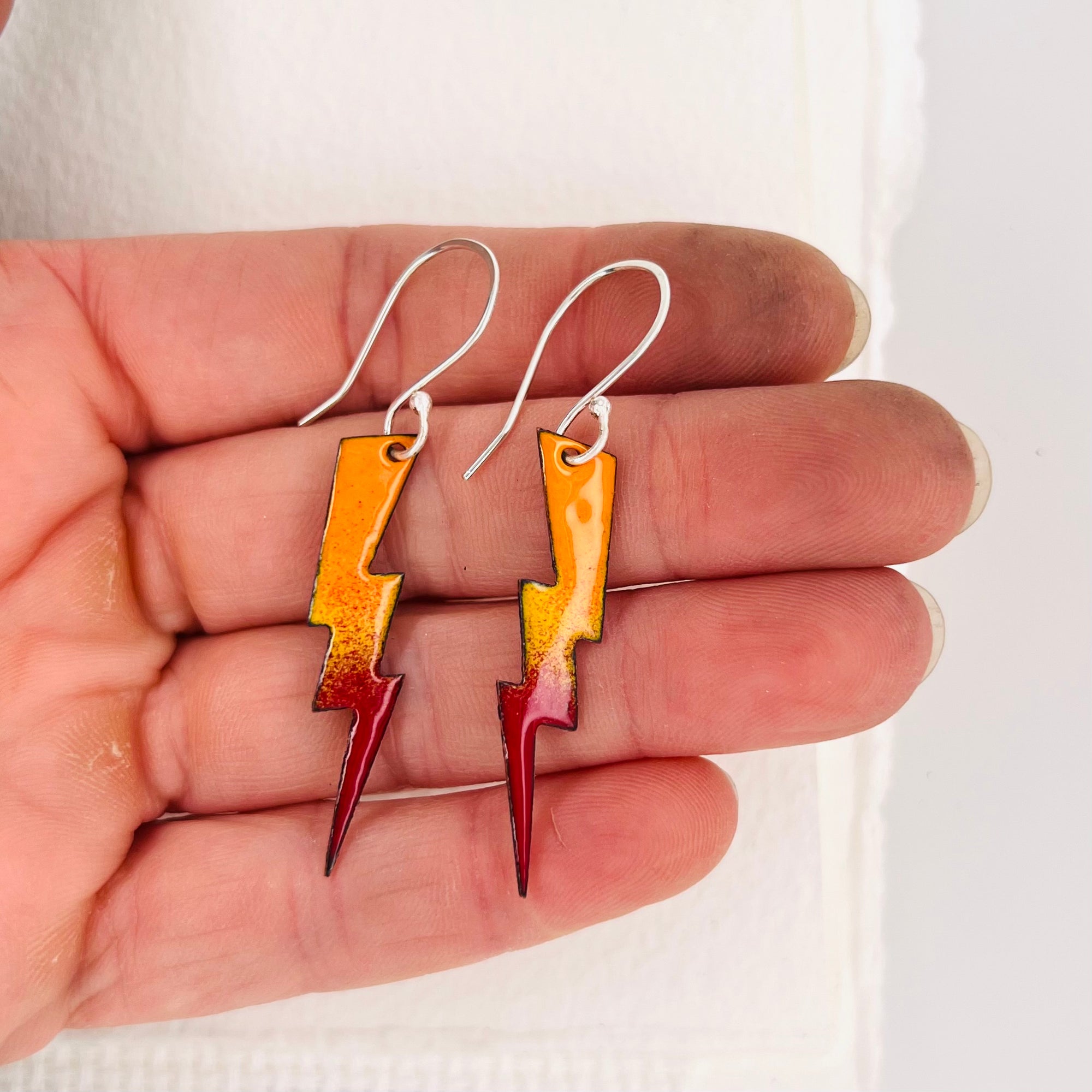 Lightning Enamel Earrings