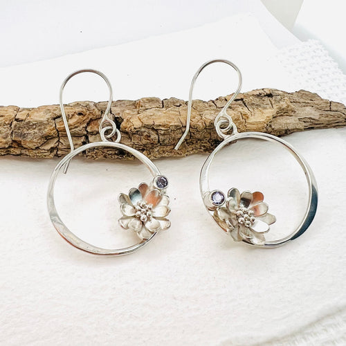 Floral Hoop Earrings