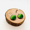 Enamelled Green Copper Earrings