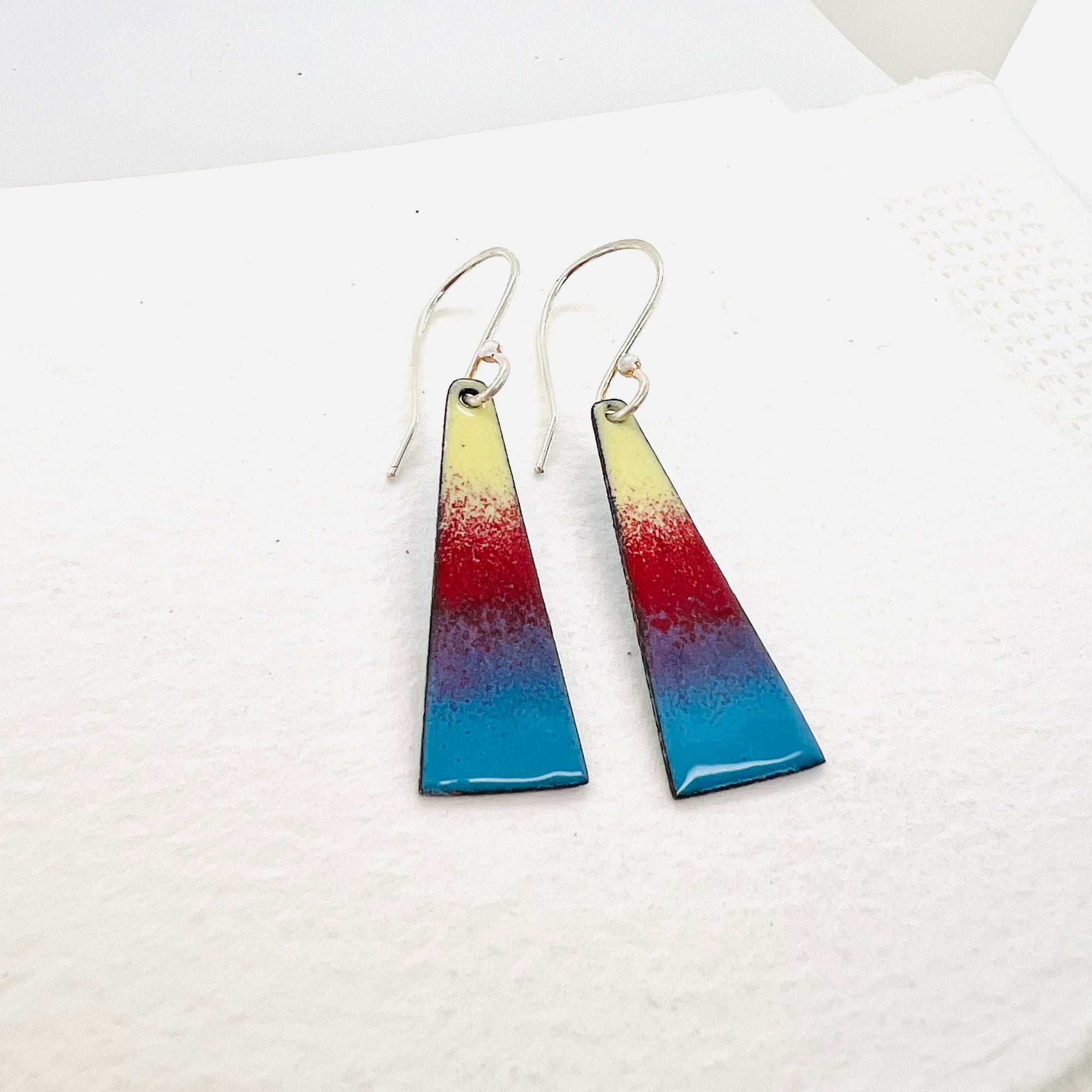 Colour Block Enamel Earrings