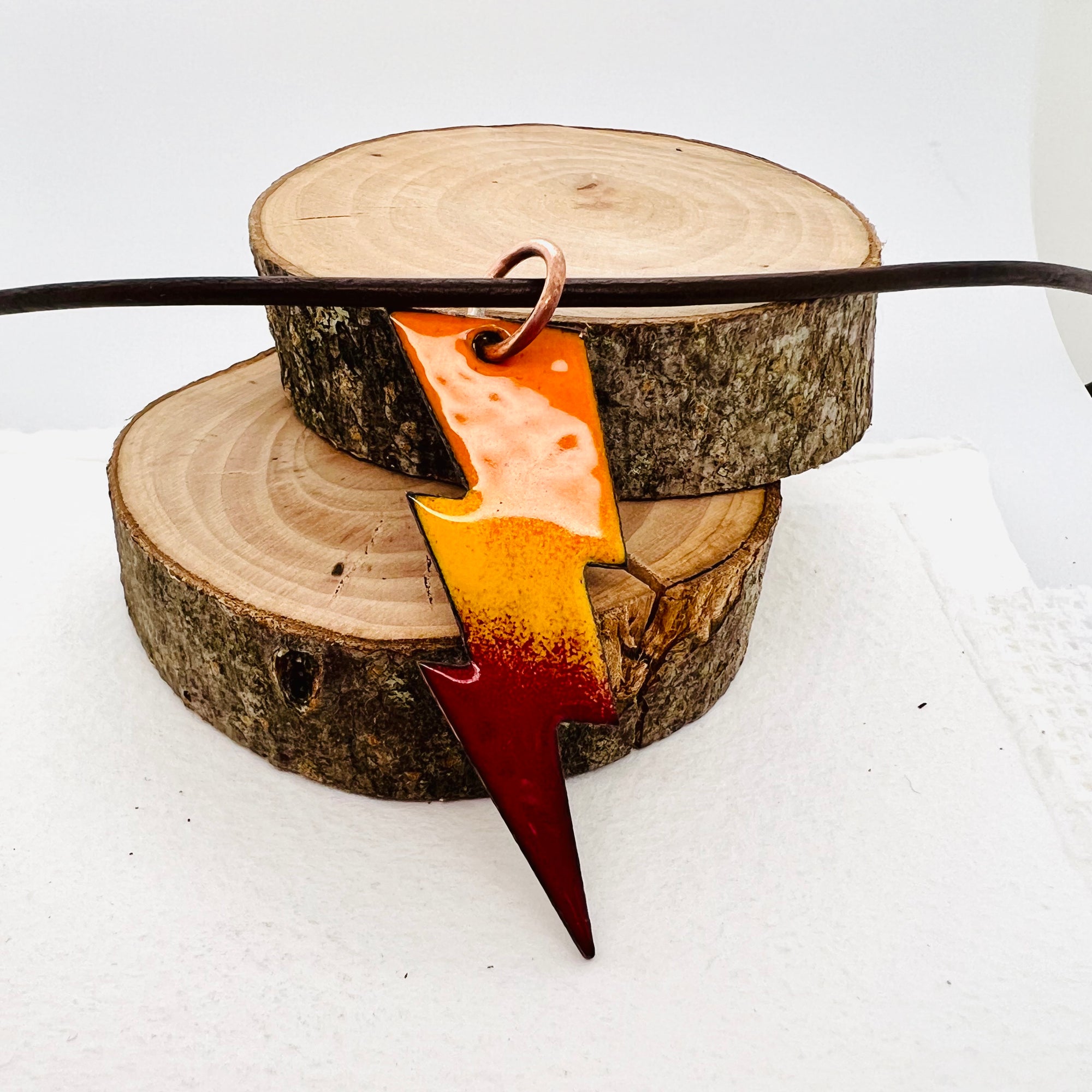 Lightening Bolt Enamel Pendant