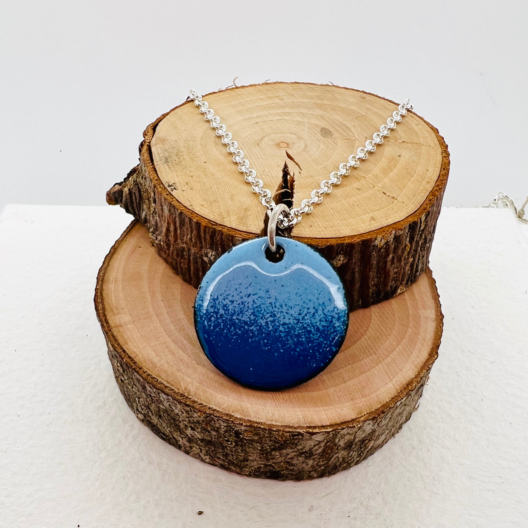 Copper Enamelled Blue Pendant