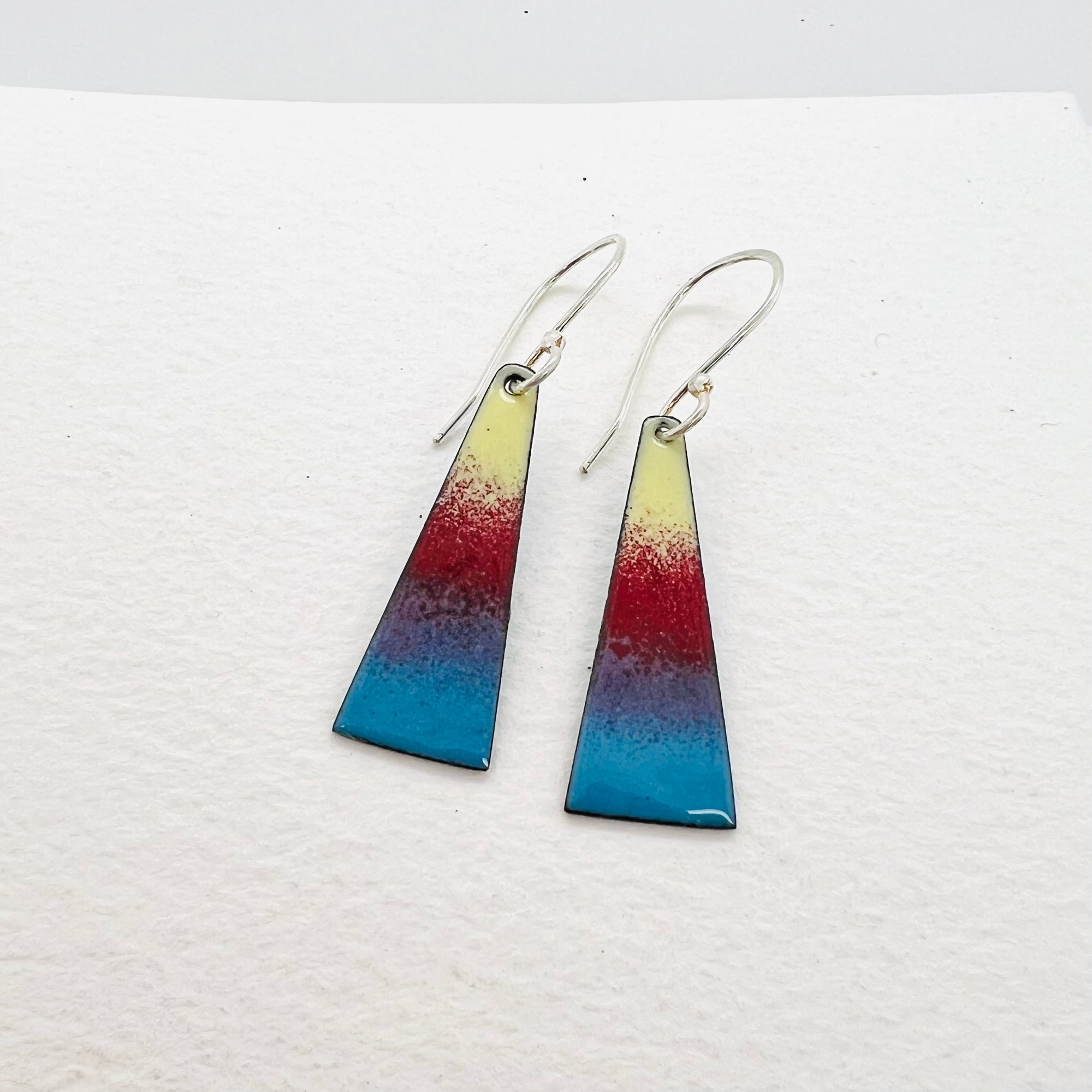 Colour Block Enamel Earrings