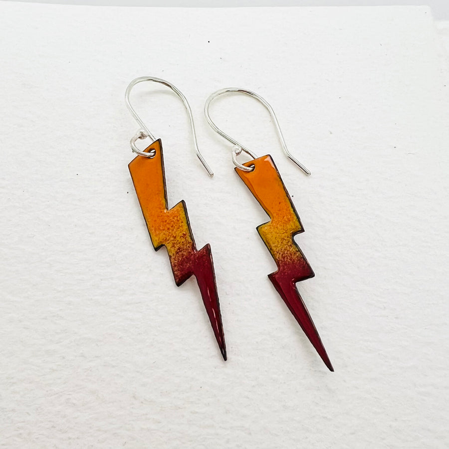 Lightning Enamel Earrings