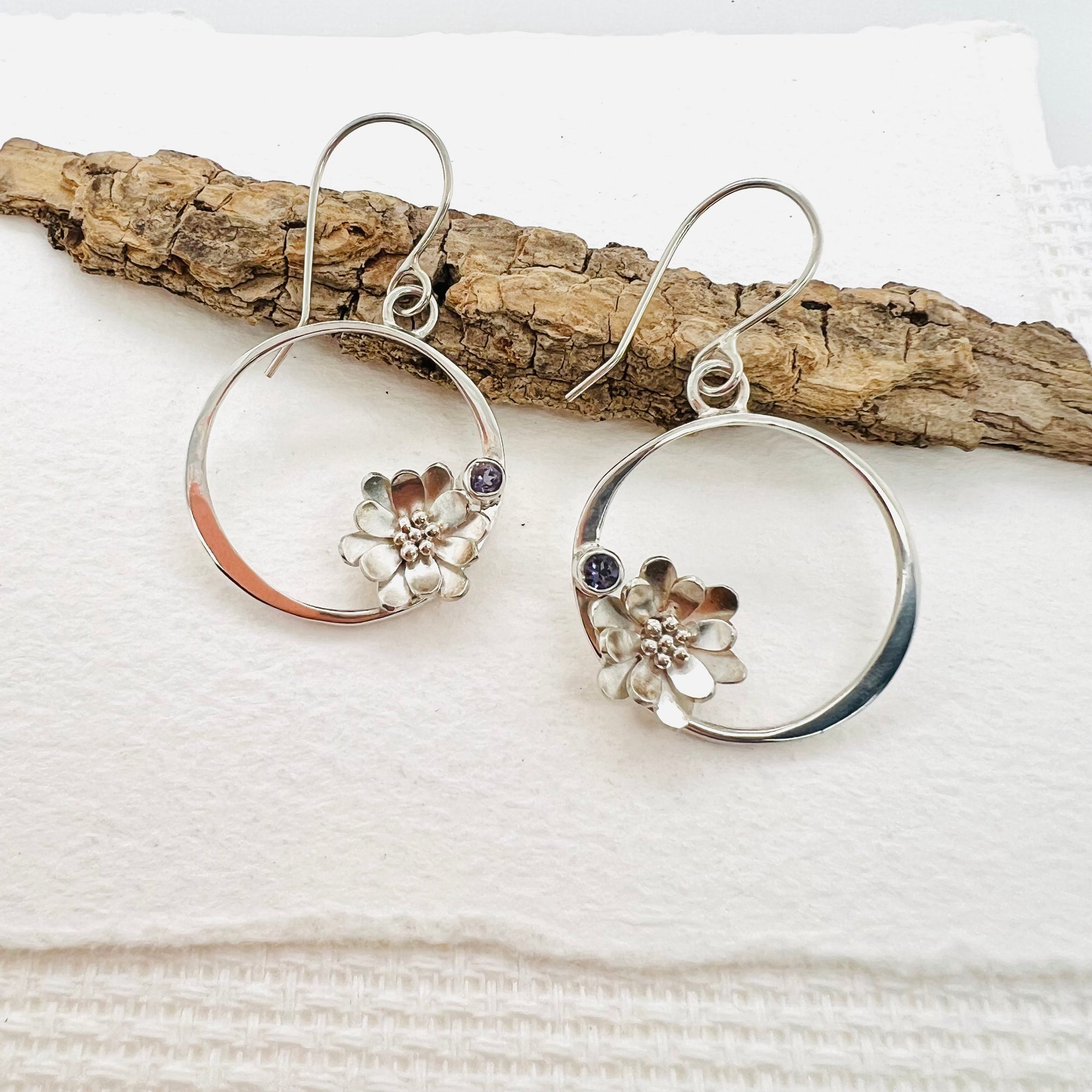 Floral Hoop Earrings