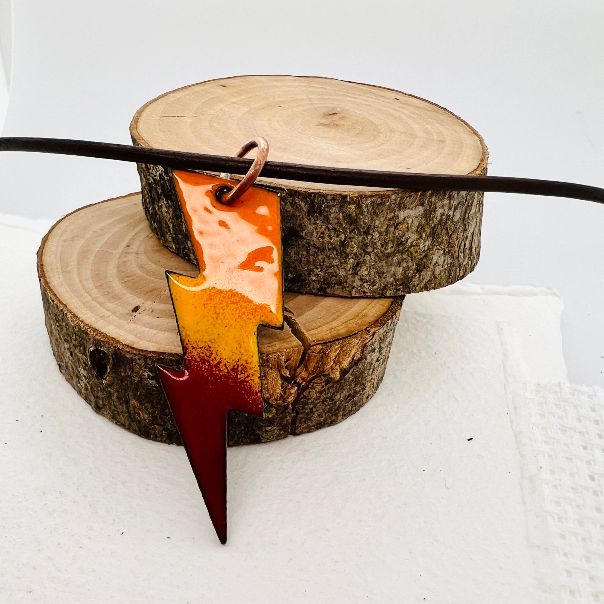 Lightening Bolt Enamel Pendant