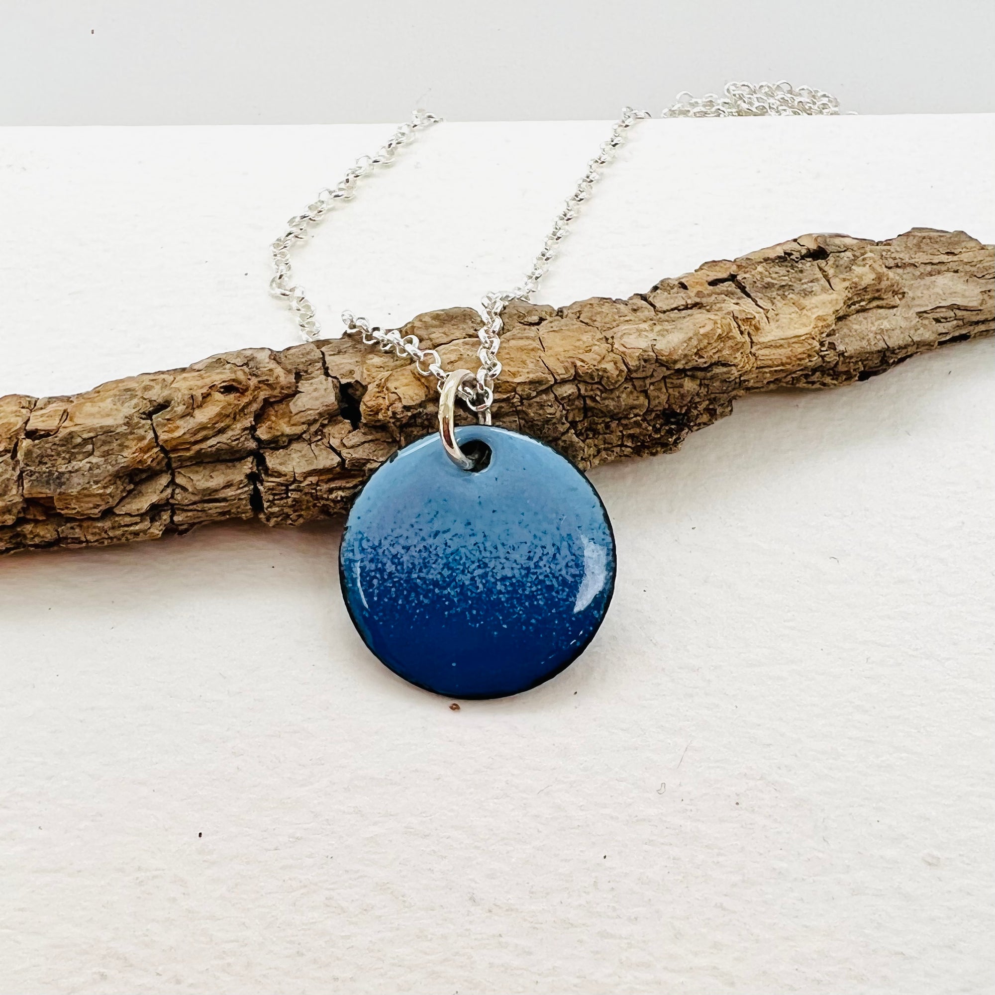 Copper Enamelled Blue Pendant