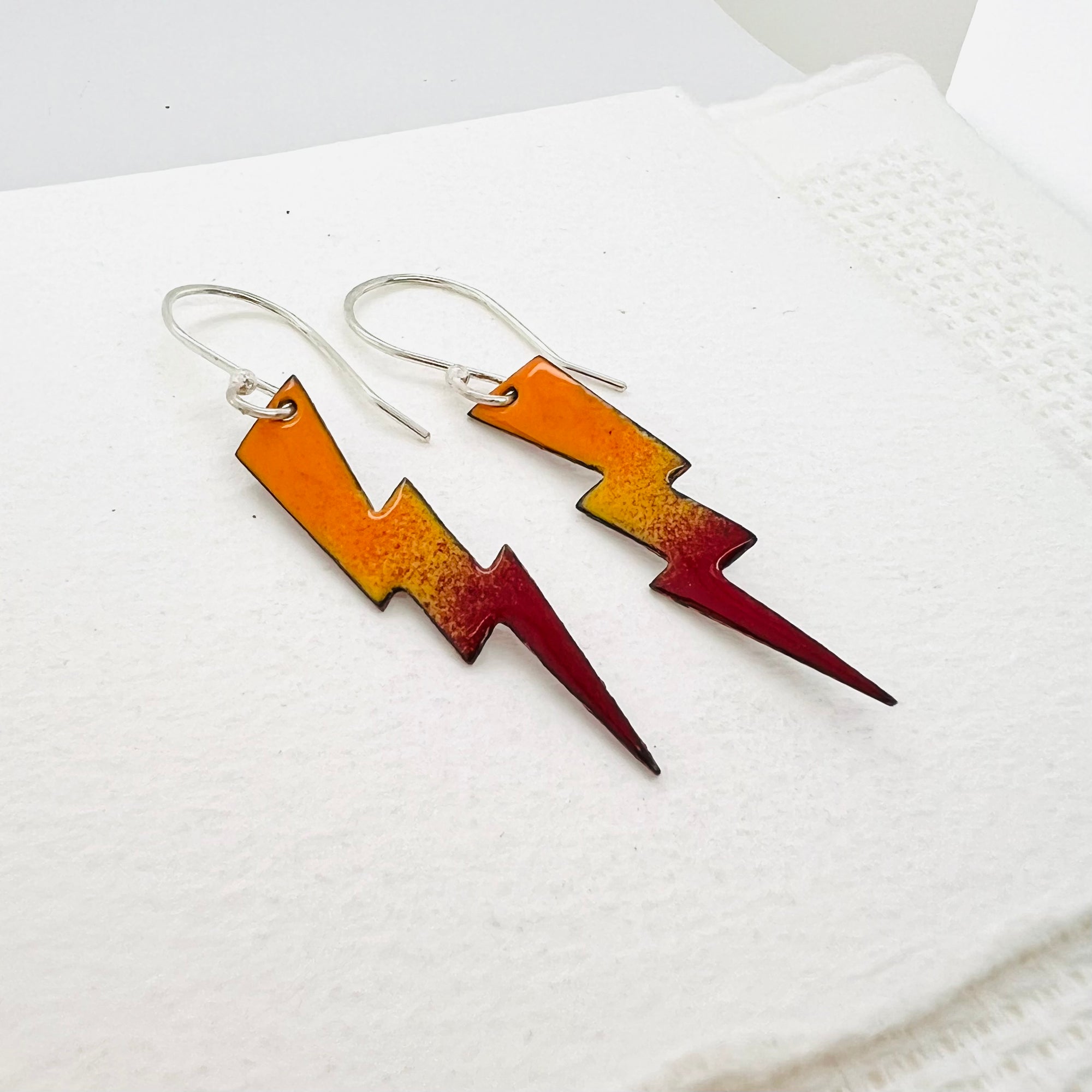 Lightning Enamel Earrings