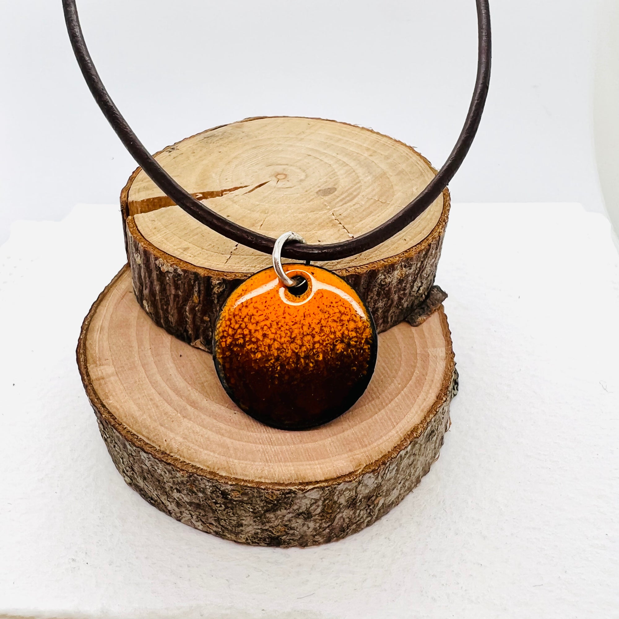 Copper Brown and Orange Pendant