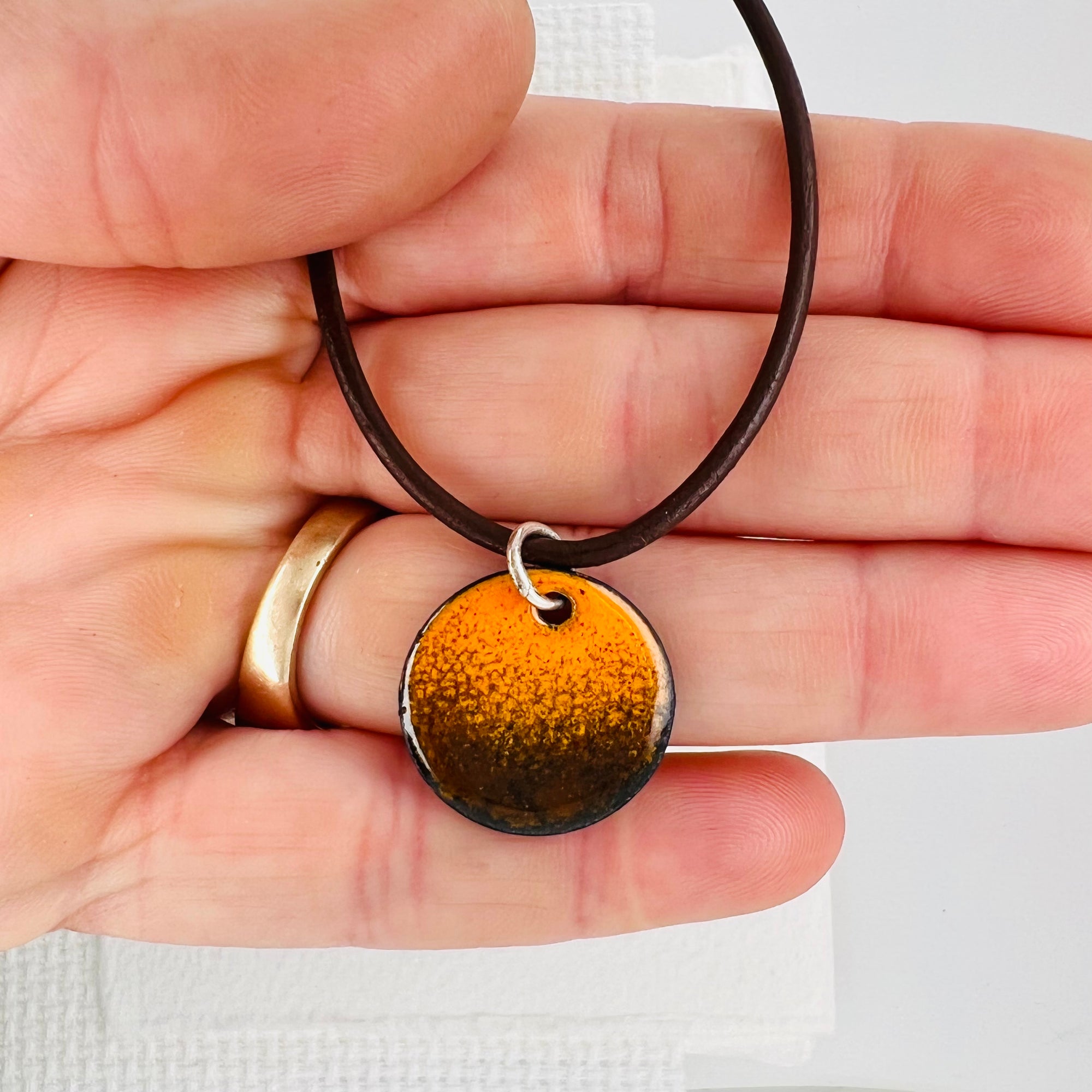 Copper Brown and Orange Pendant