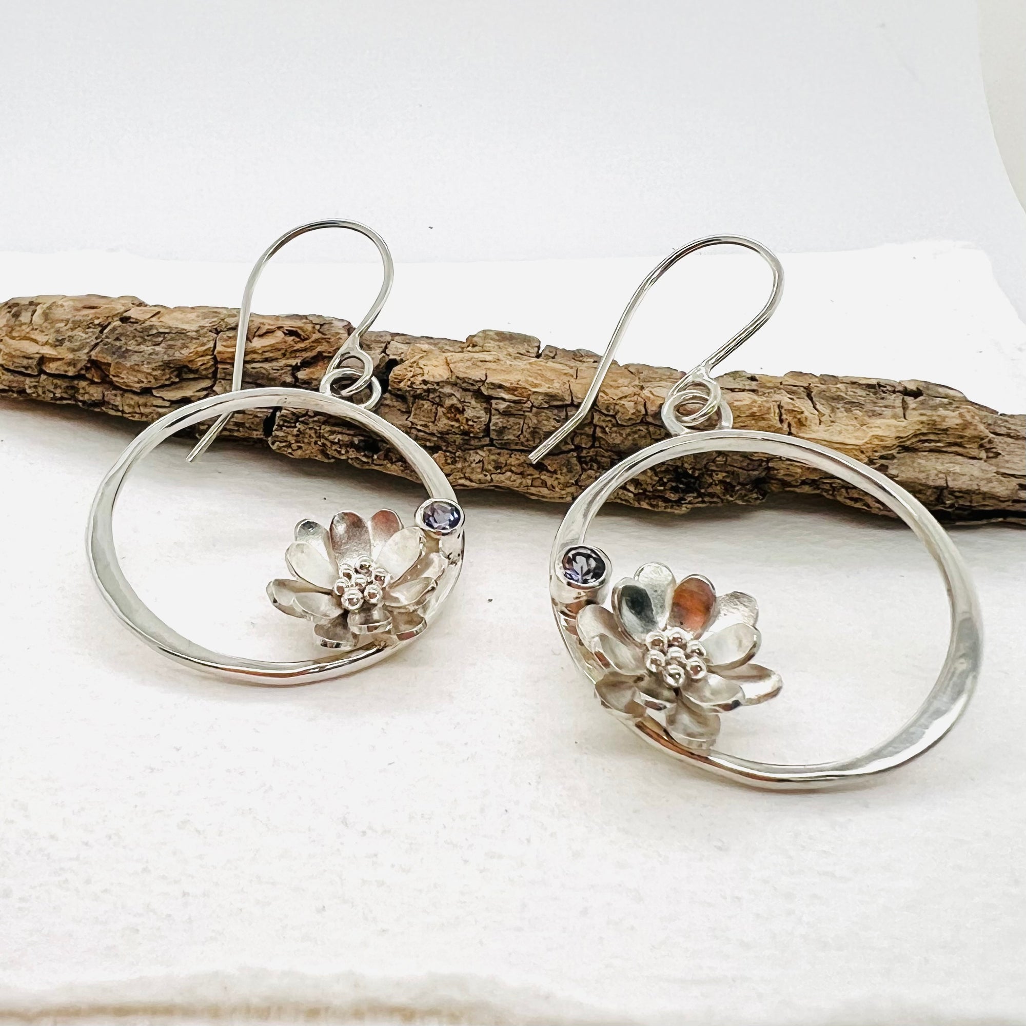Floral Hoop Earrings