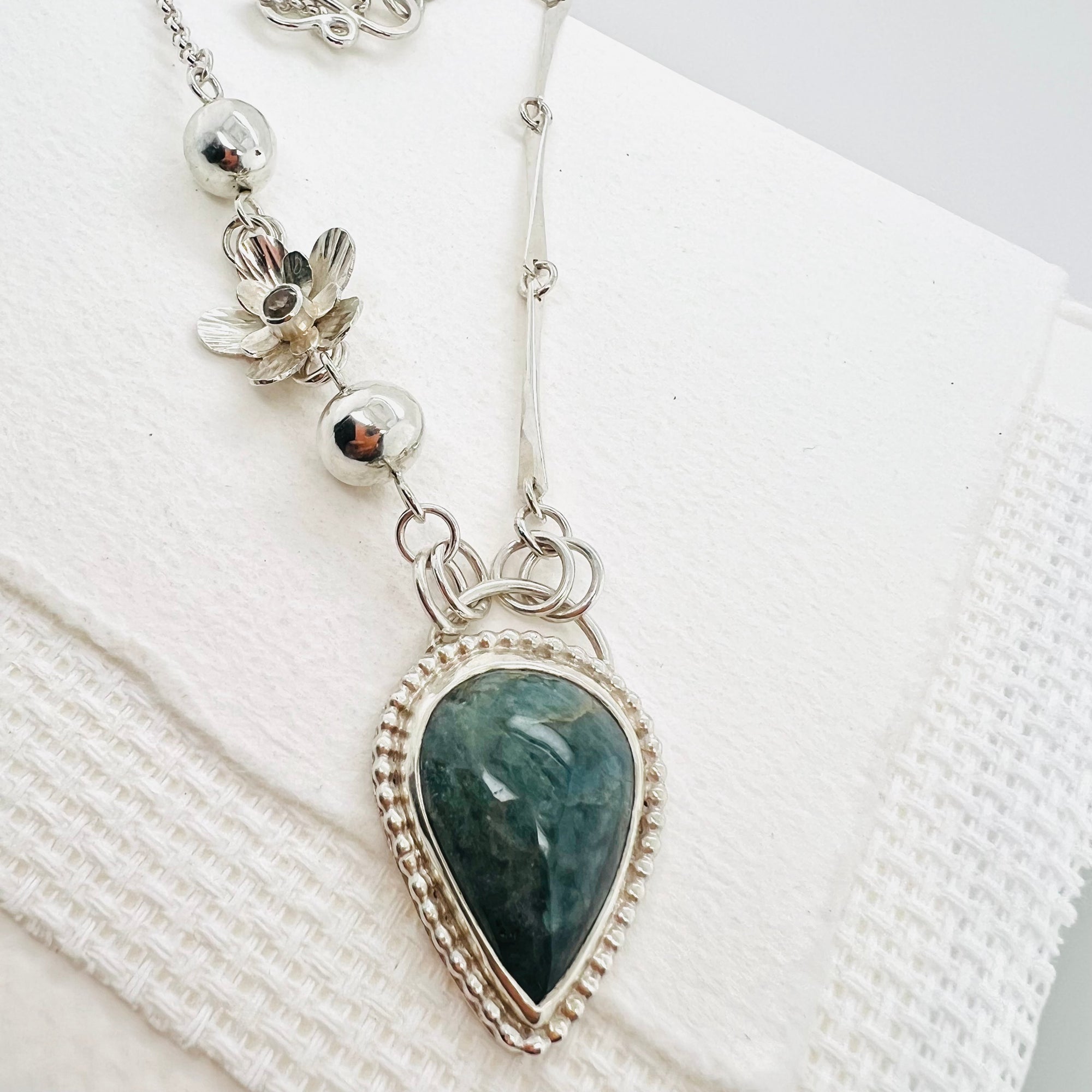 Aquamarine Floral Necklace