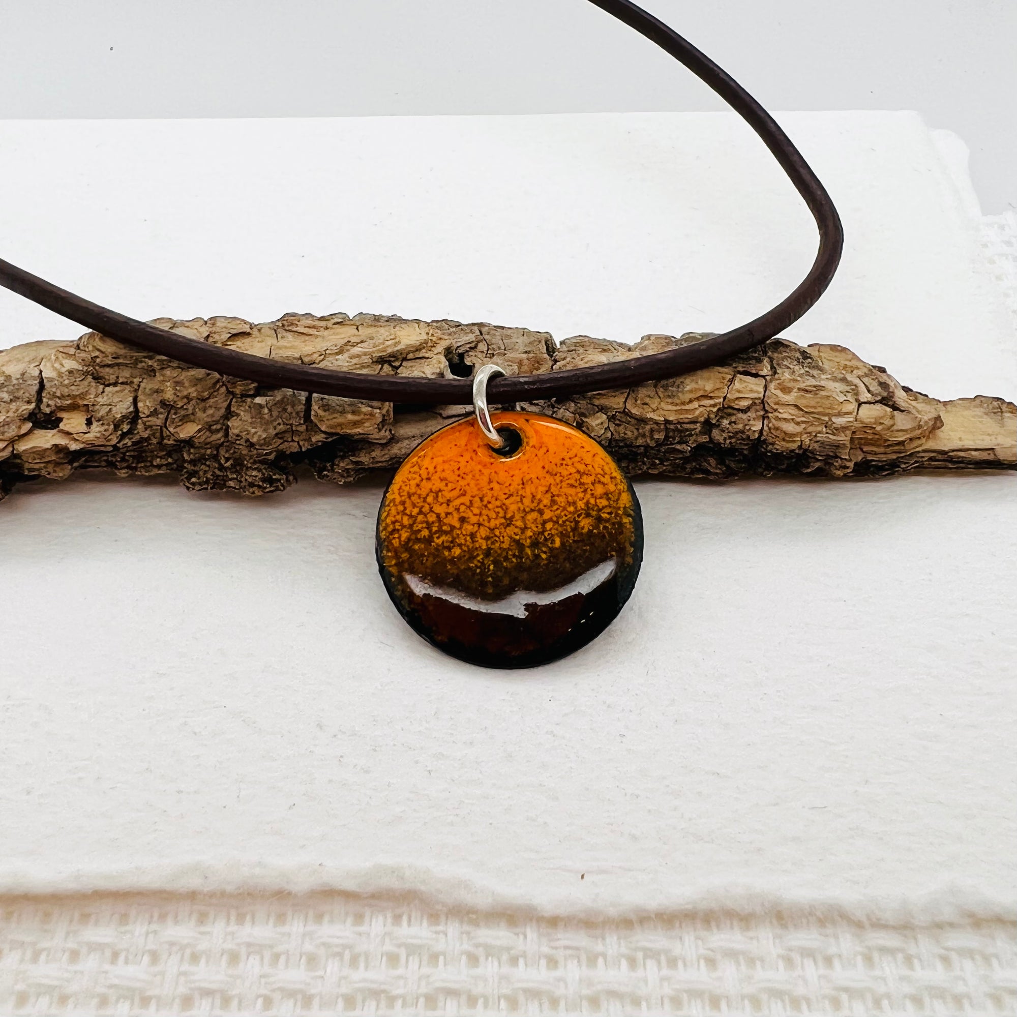 Copper Brown and Orange Pendant