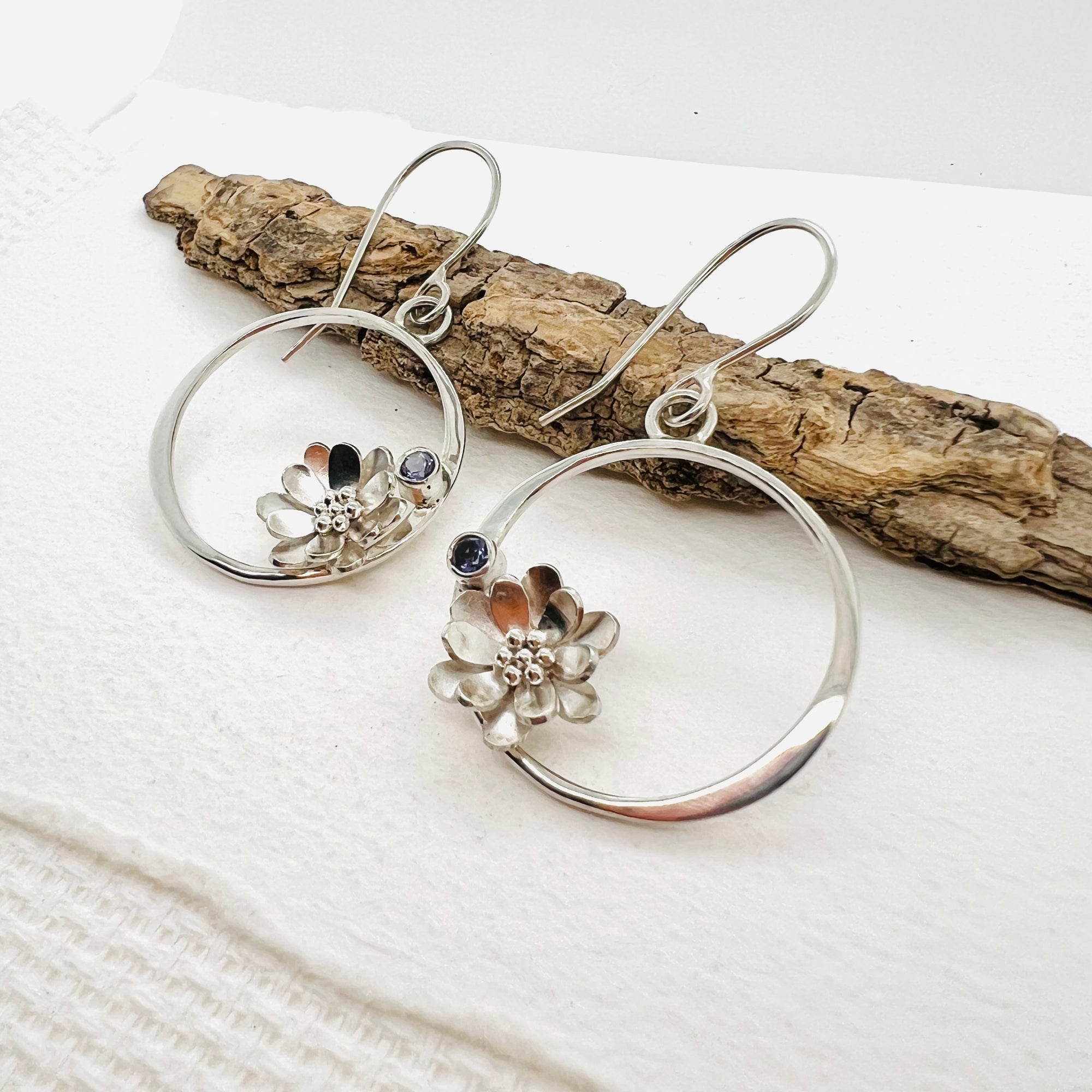 Floral Hoop Earrings