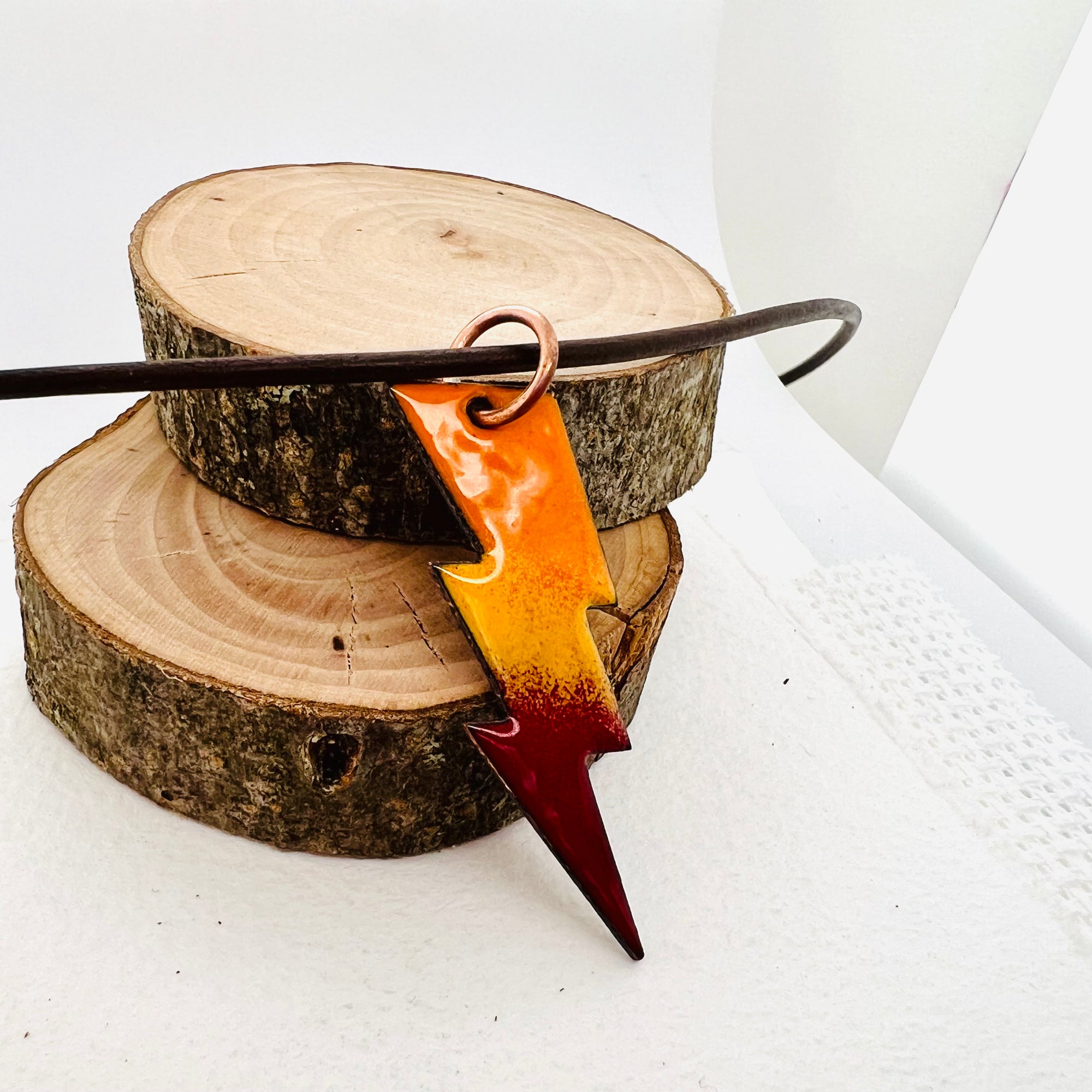 Lightening Bolt Enamel Pendant