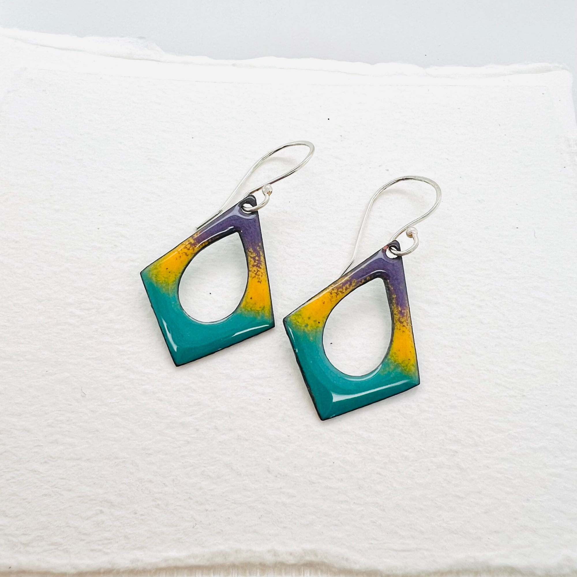 Geometric Bright Enamel Earrings
