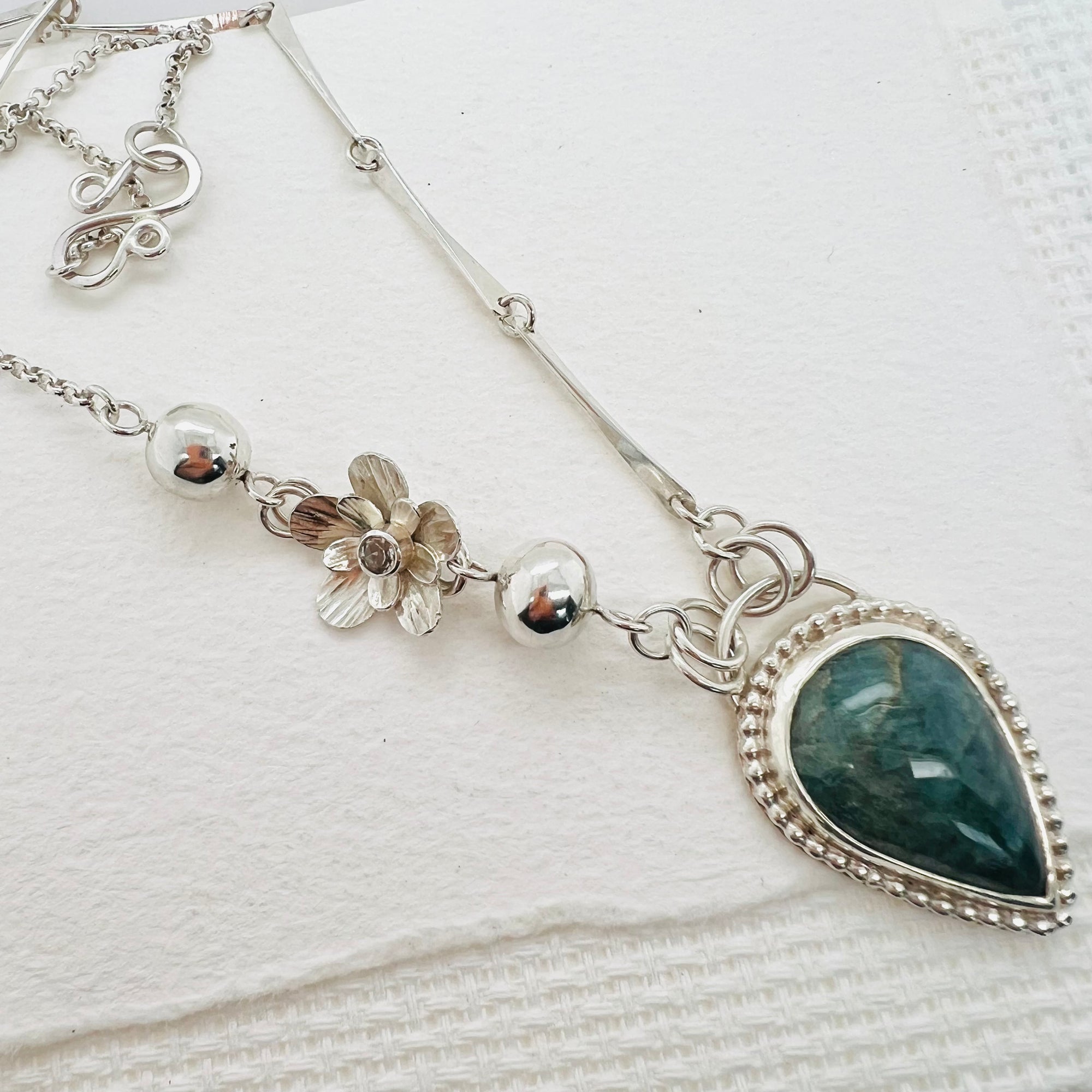 Aquamarine Floral Necklace