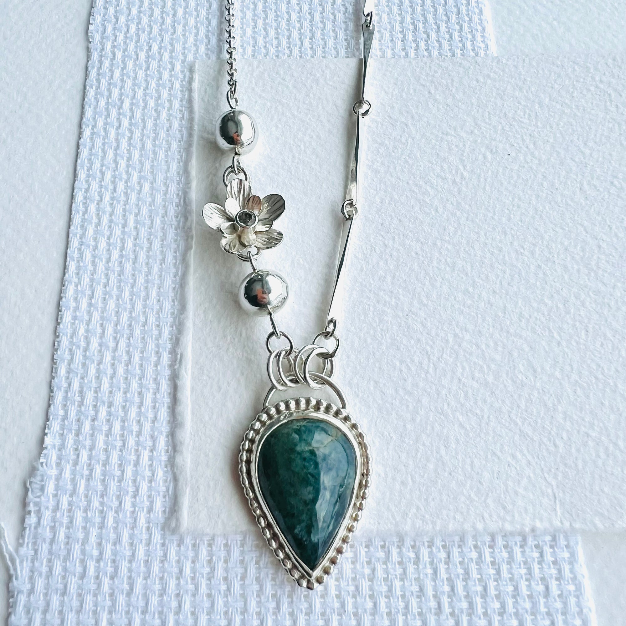 Aquamarine Floral Necklace