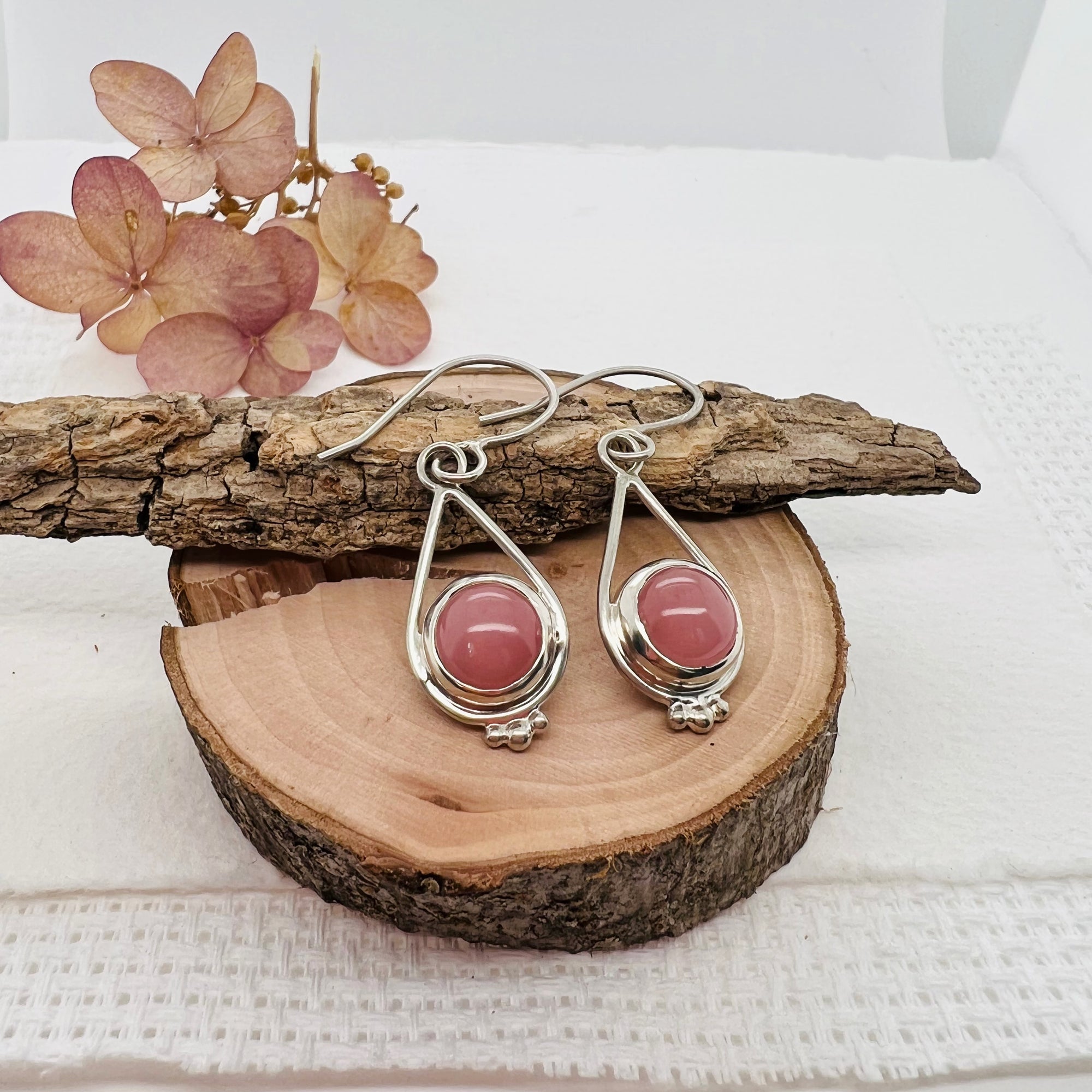 Guava Quartz Drop Earrings