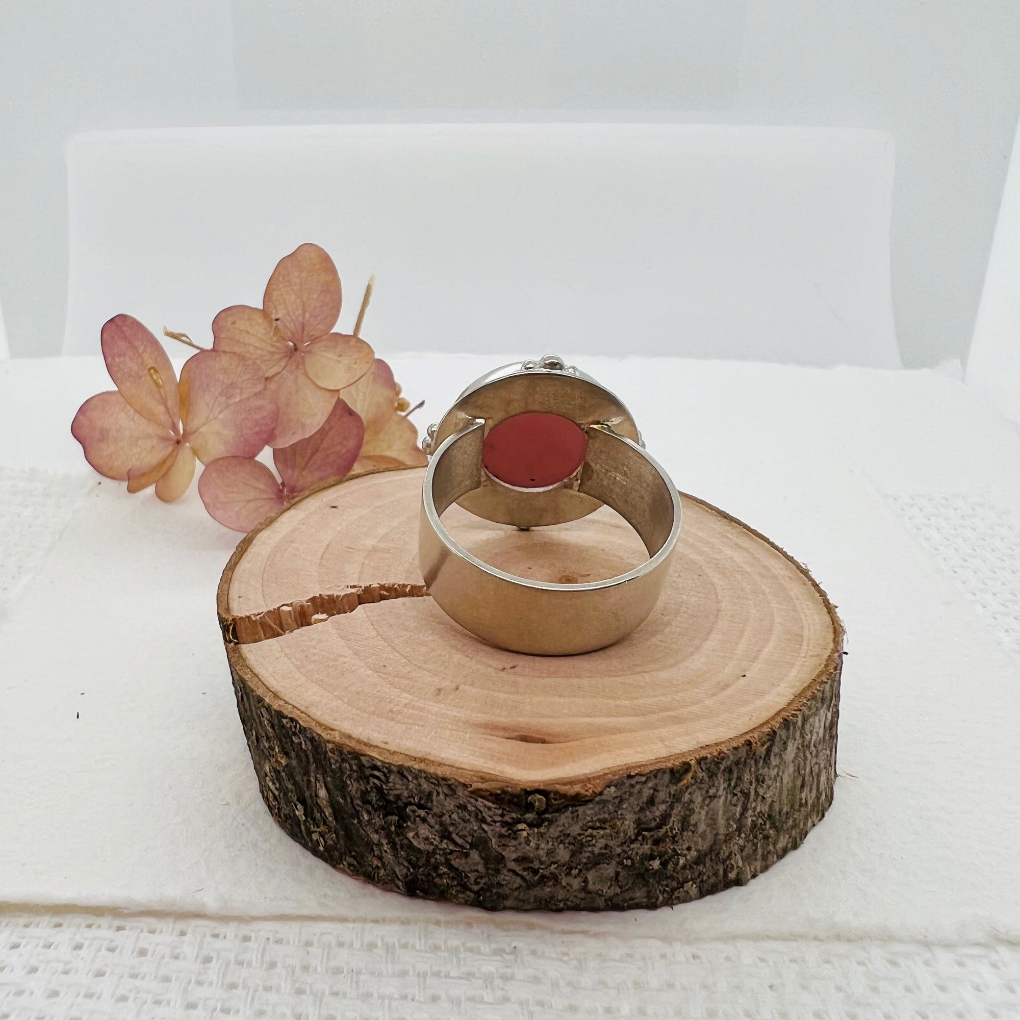 Guava Quartz Wide Band Ring