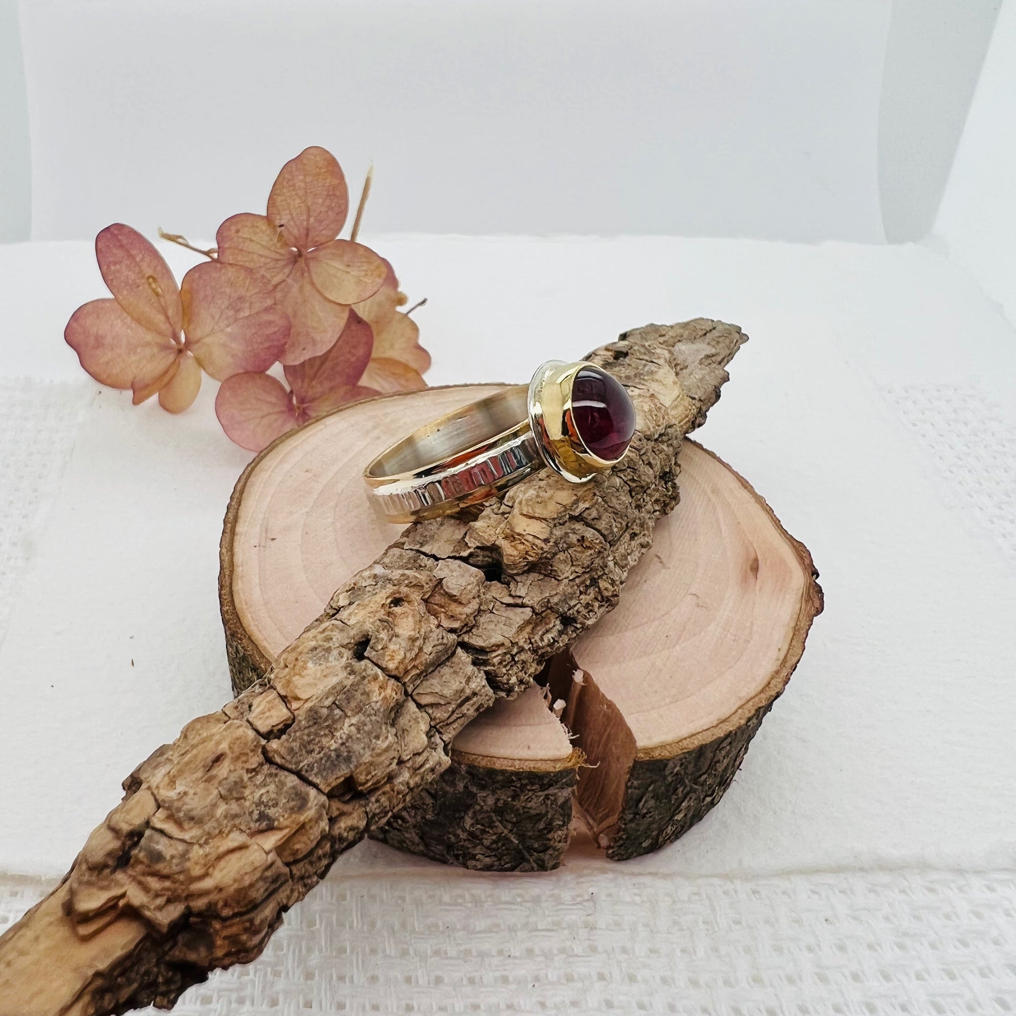 Pink Tourmaline and Gold Ring