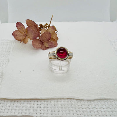 Pink Tourmaline and Gold Ring