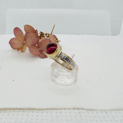 Pink Tourmaline and Gold Ring