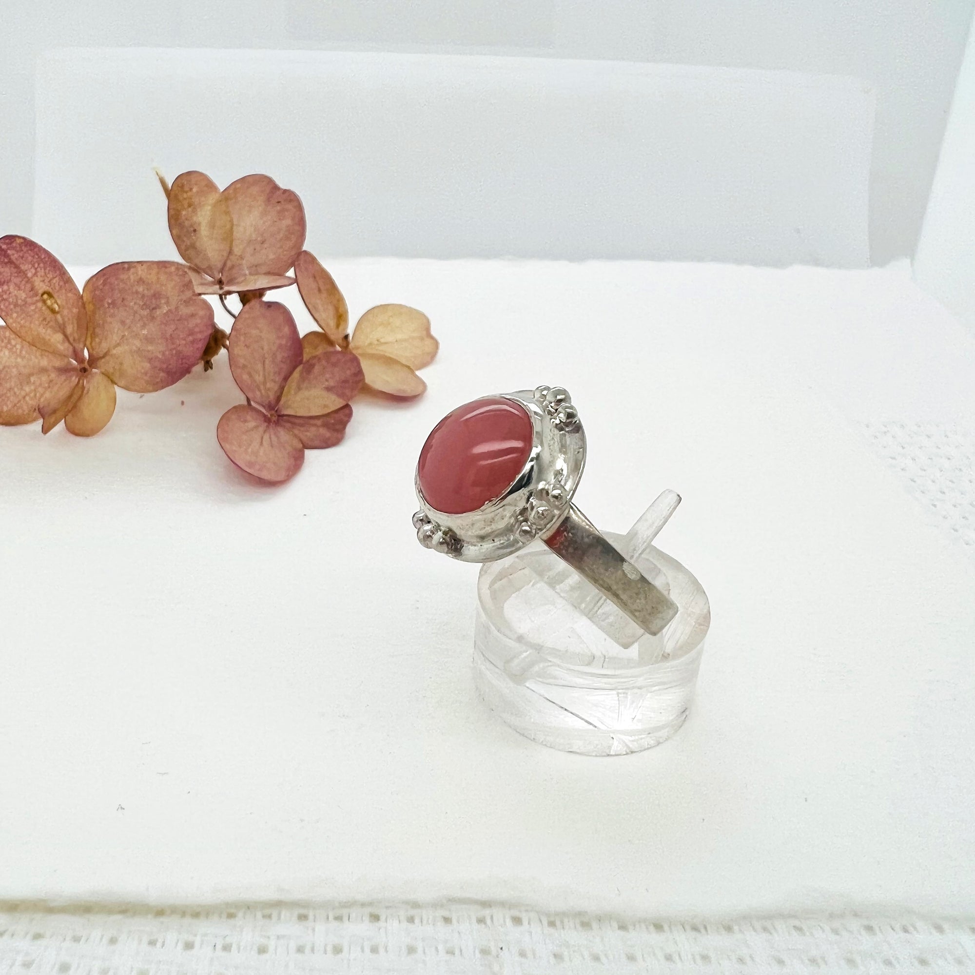 Guava Quartz Thin Ring