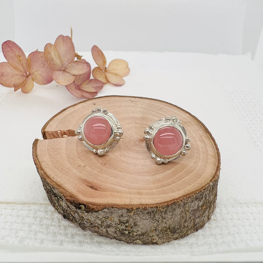 Guava Quartz Stud Earrings
