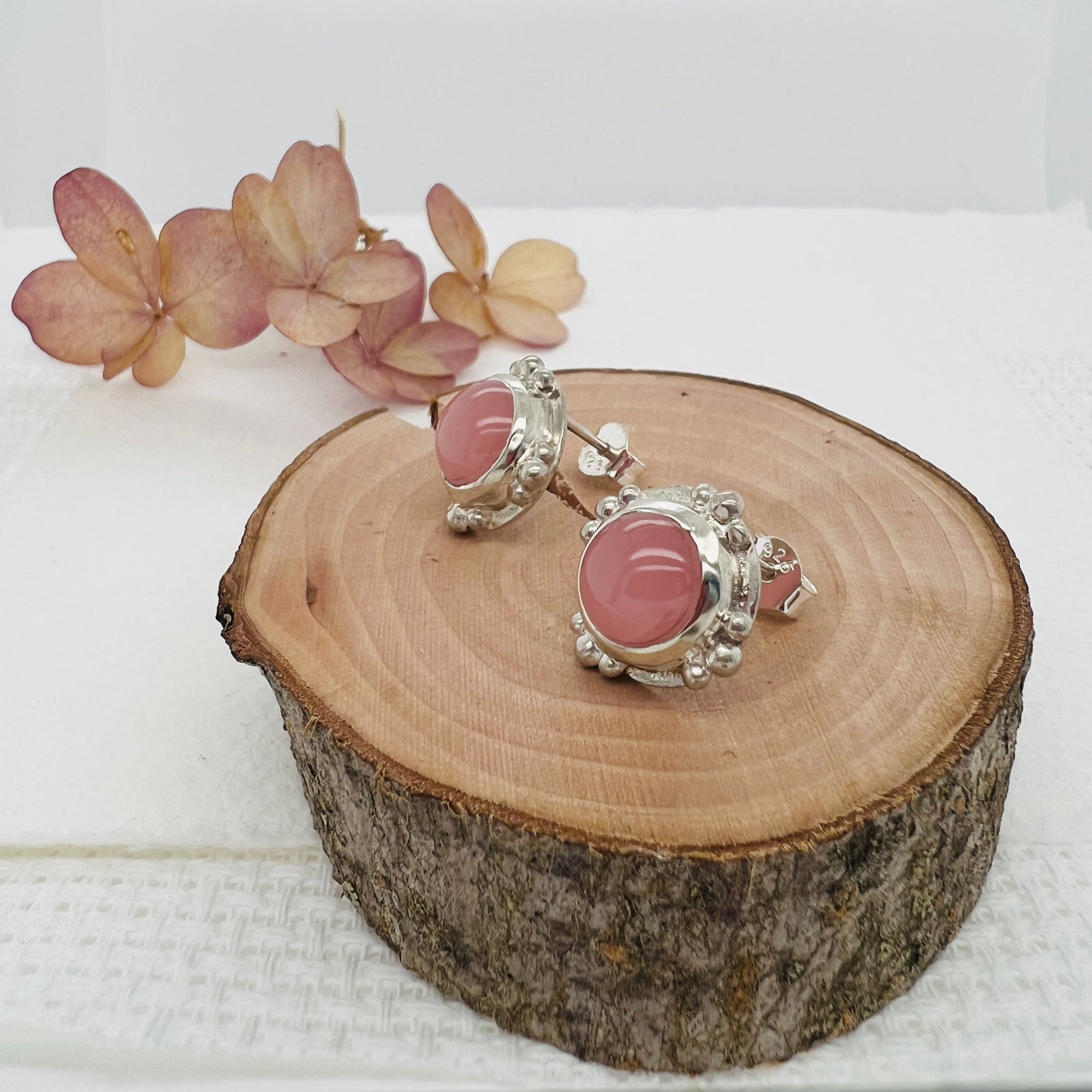 Guava Quartz Stud Earrings