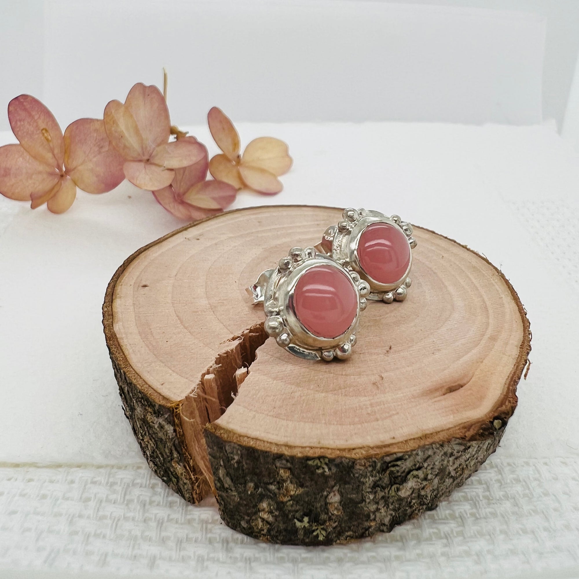 Guava Quartz Stud Earrings