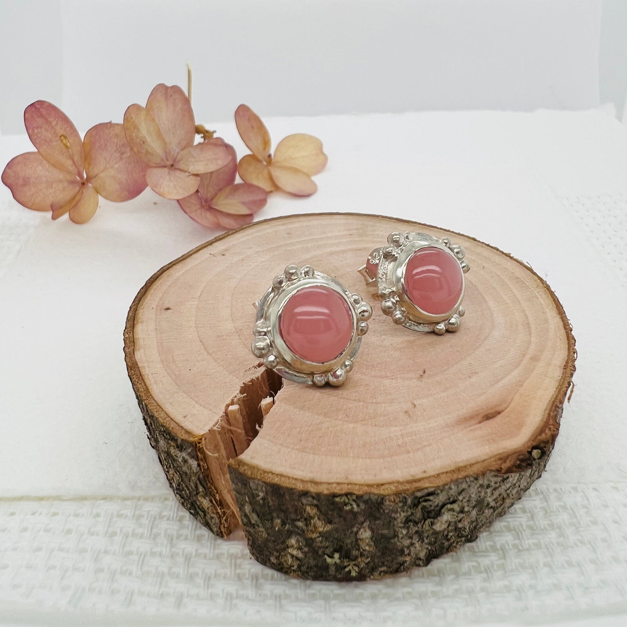 Guava Quartz Stud Earrings