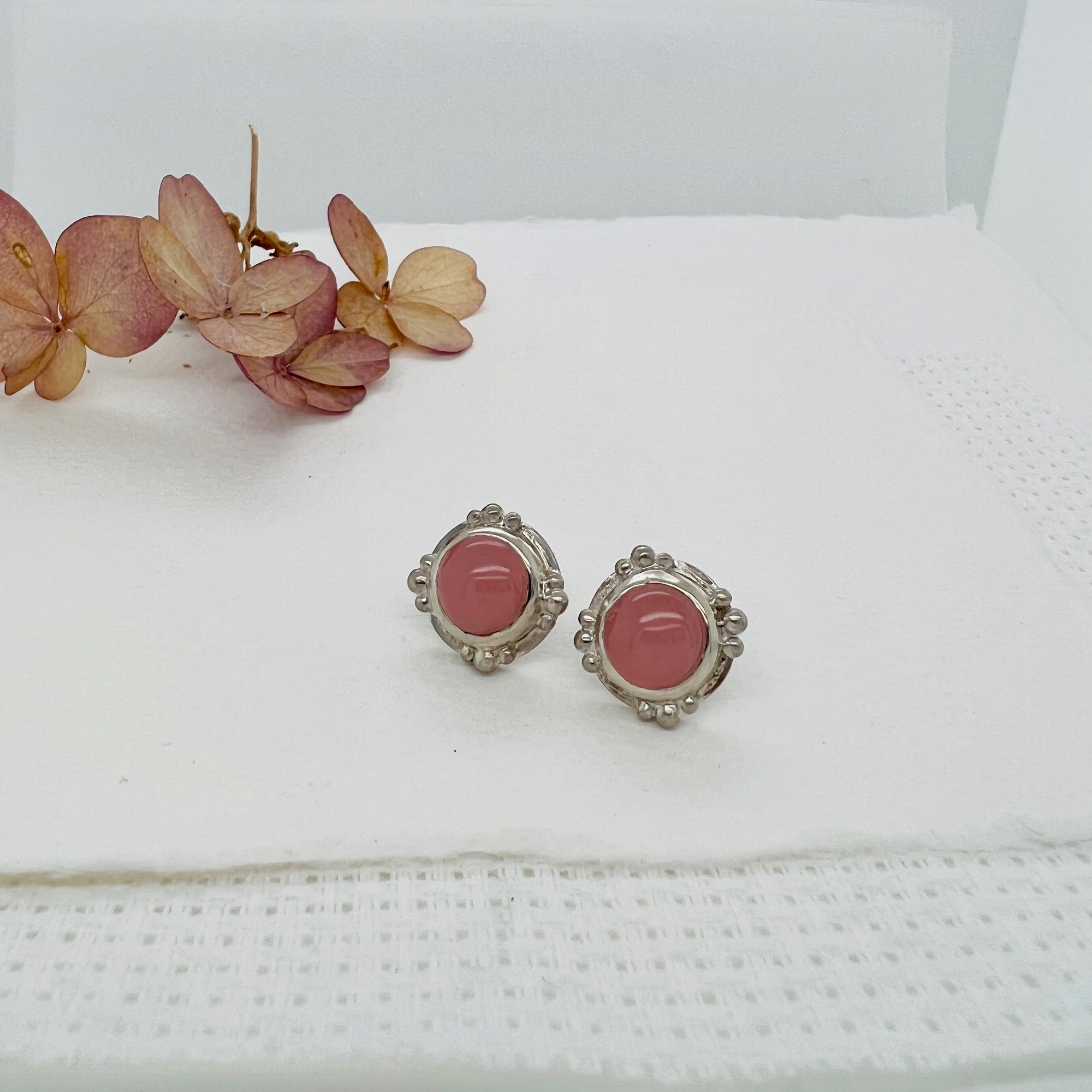 Guava Quartz Stud Earrings